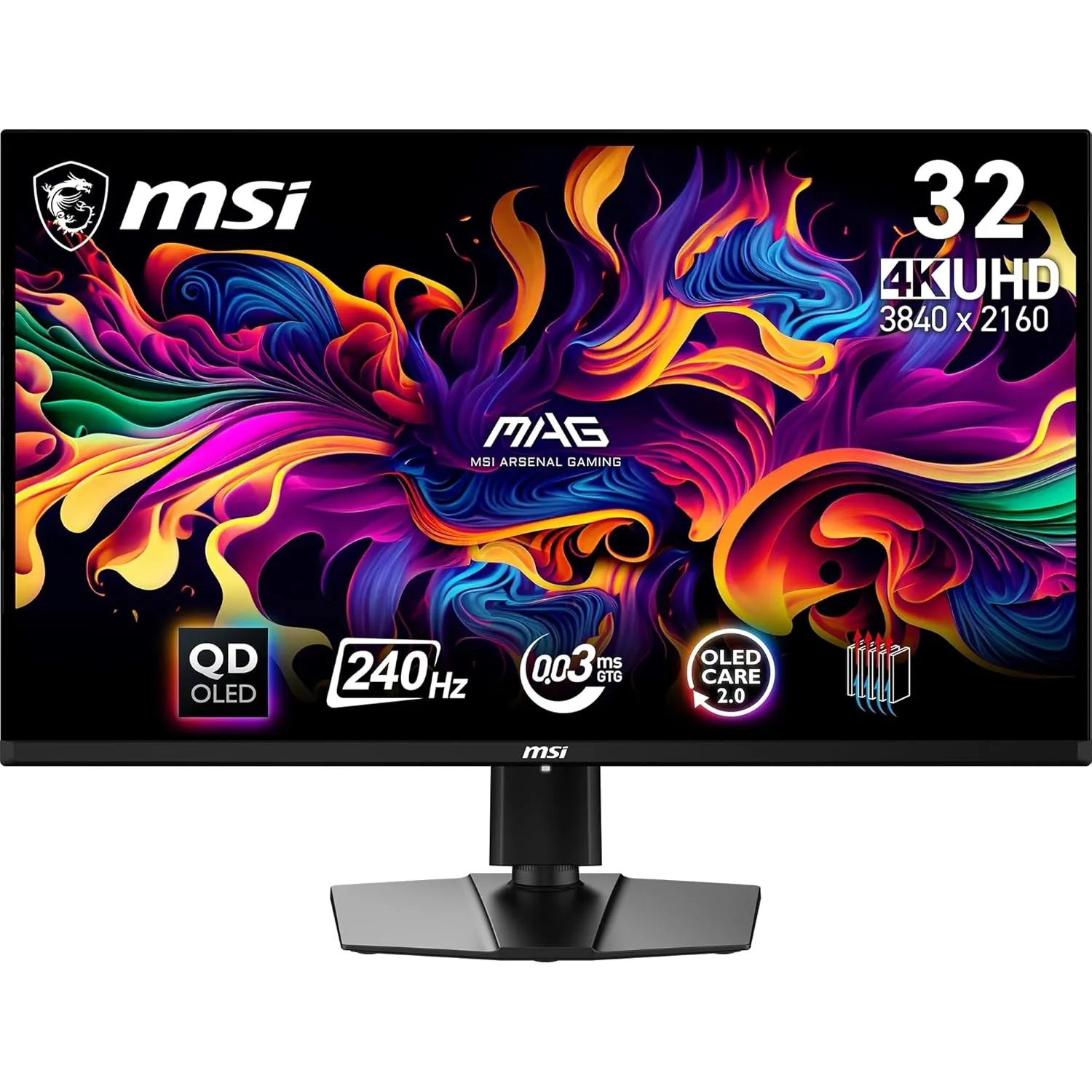 MSI MAG 321UPX QD-OLED 31.5 Zoll 4K UHD Gaming Monitor - 3840 x 2160 Quantum Dot OLED Panel, 240Hz / 0.03ms, 99% DCI-P3…