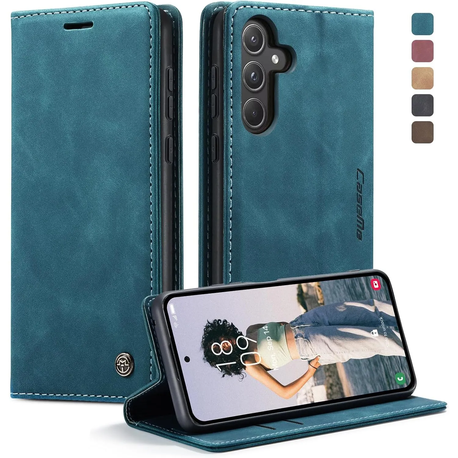 KZB Handyhülle für Samsung Galaxy A55 5G Hülle Premium Lederhülle Klappbar Flip Case Tasche Magnet Kartenfach Standfunk…