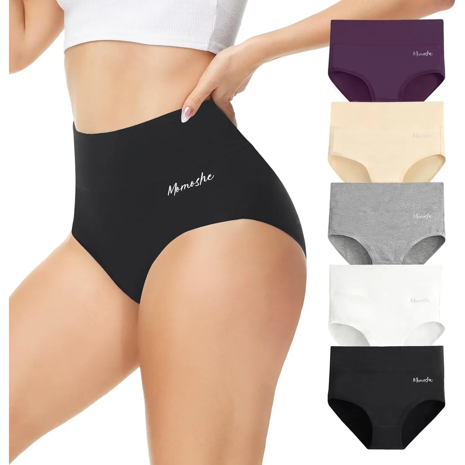 Unterhosen Damen 5er Pack Baumwolle High Waist Unterwäsche Frauen