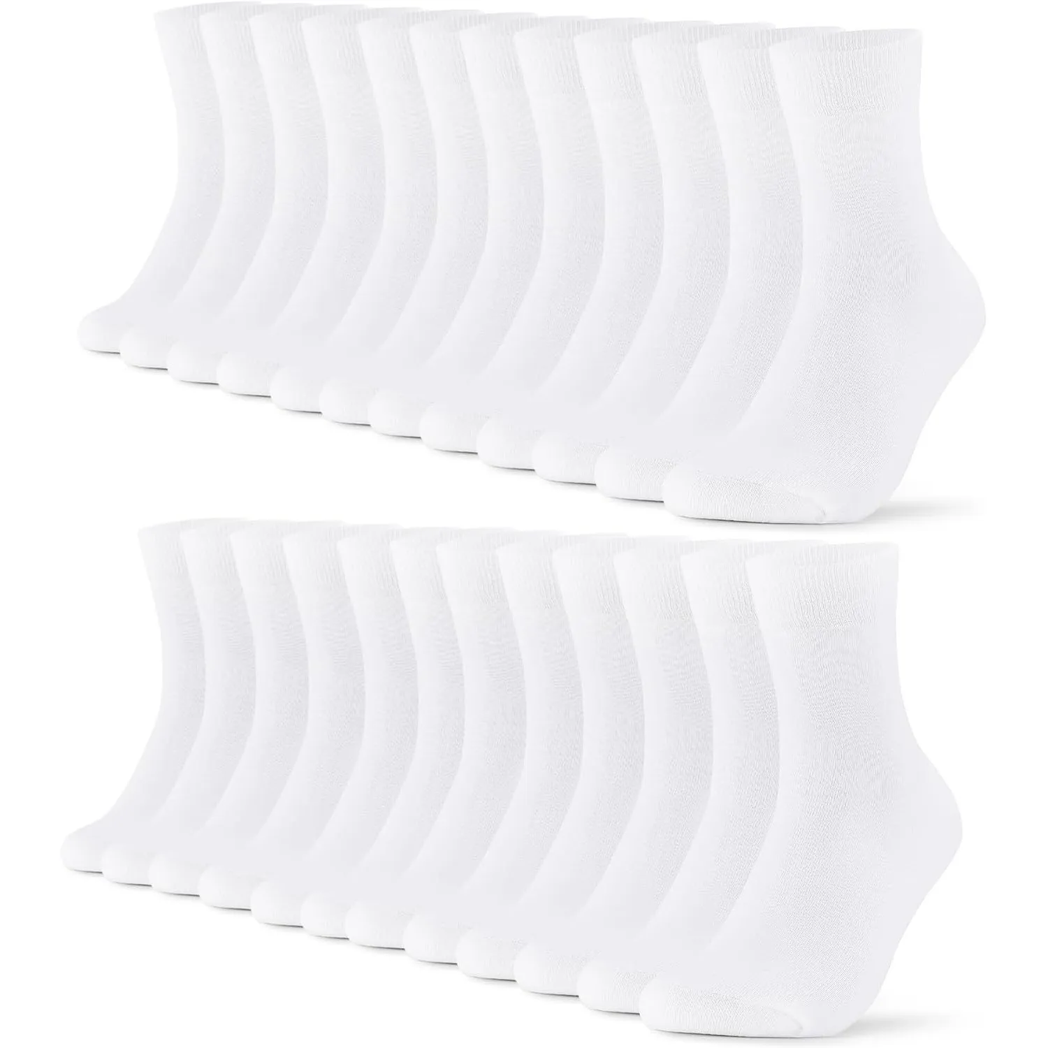 FALARY 12 Paar Socken Herren Damen Baumwolle Herrensocken Schwarz Weiß Sport Socks Atmungsaktive