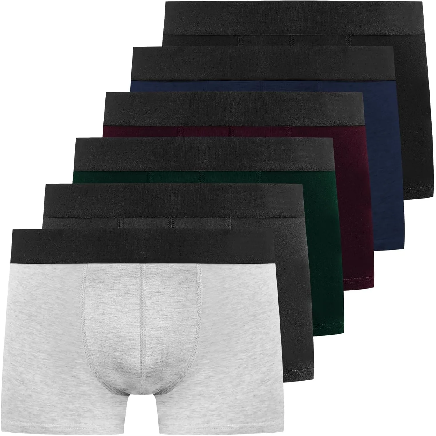 YouShow Boxershorts Herren 6 Pack Baumwolle Unterhosen Männer Ohne Kratzenden Zettel Retroshorts Unterwäsche Boxer
