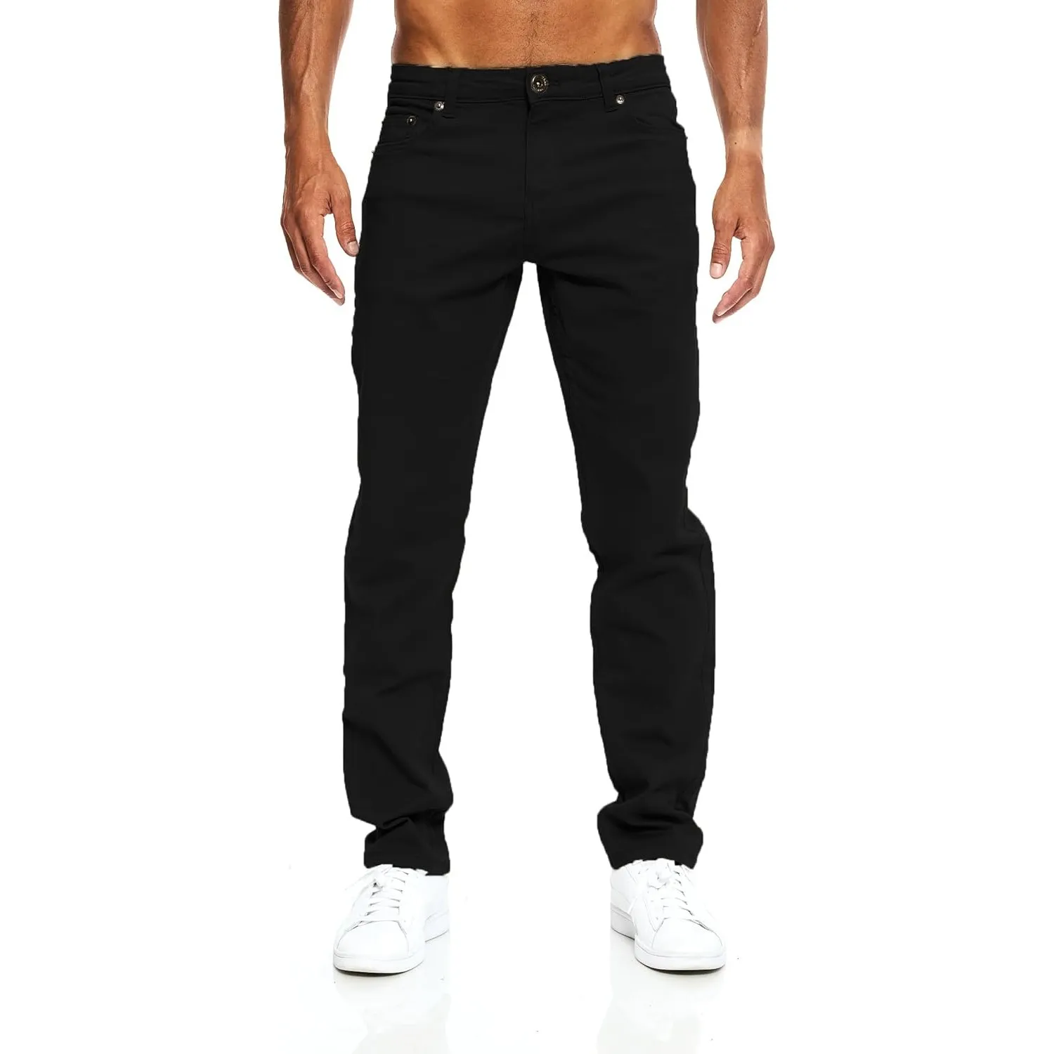 JEEL Herren-Jeans - Regular-Fit Straight-Cut - Stretch - Jeans-Hose Basic Washed