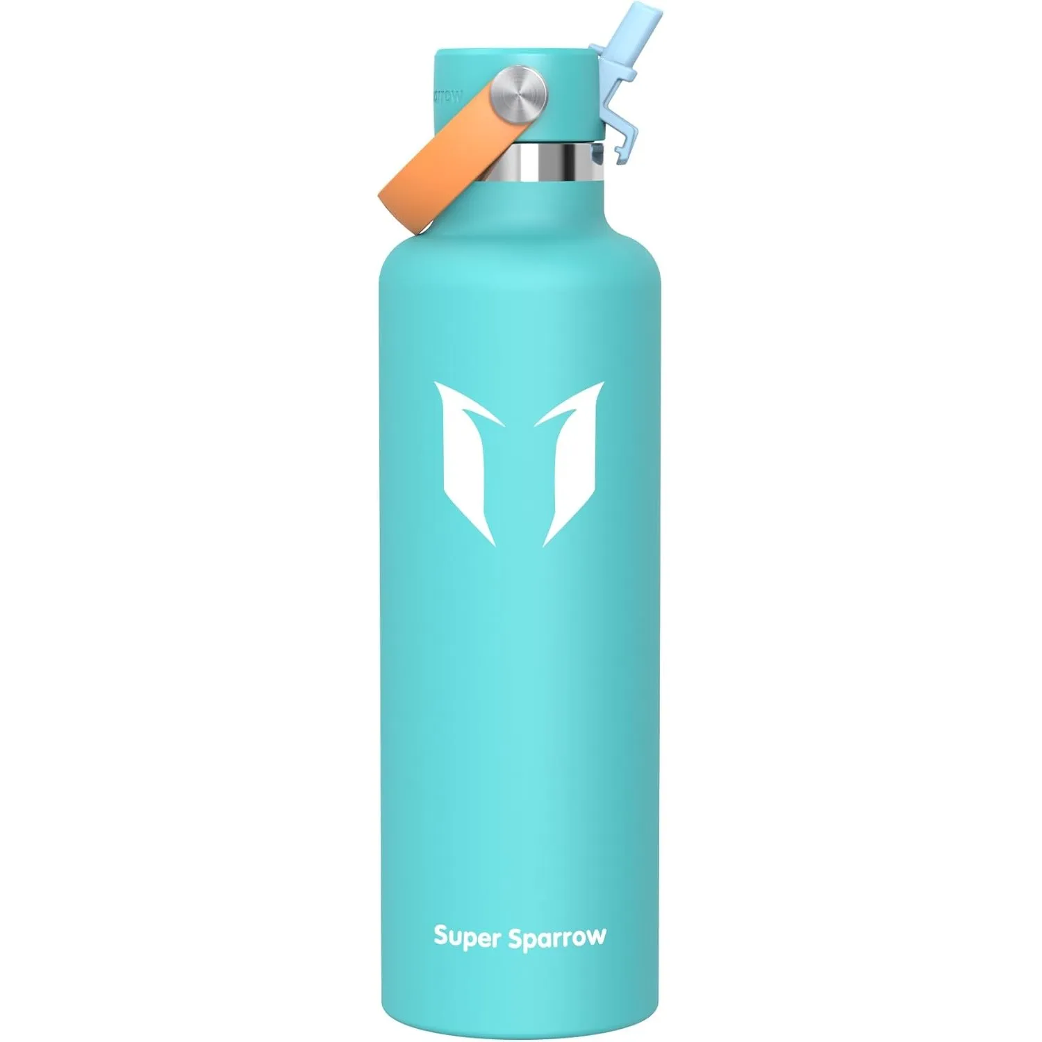 Super Sparrow Trinkflasche Edelstahl - Thermobecher - 350ml, 500ml, 750ml, 1L, 1.2L - FlipFlow Trinkflaschen mit Strohh…