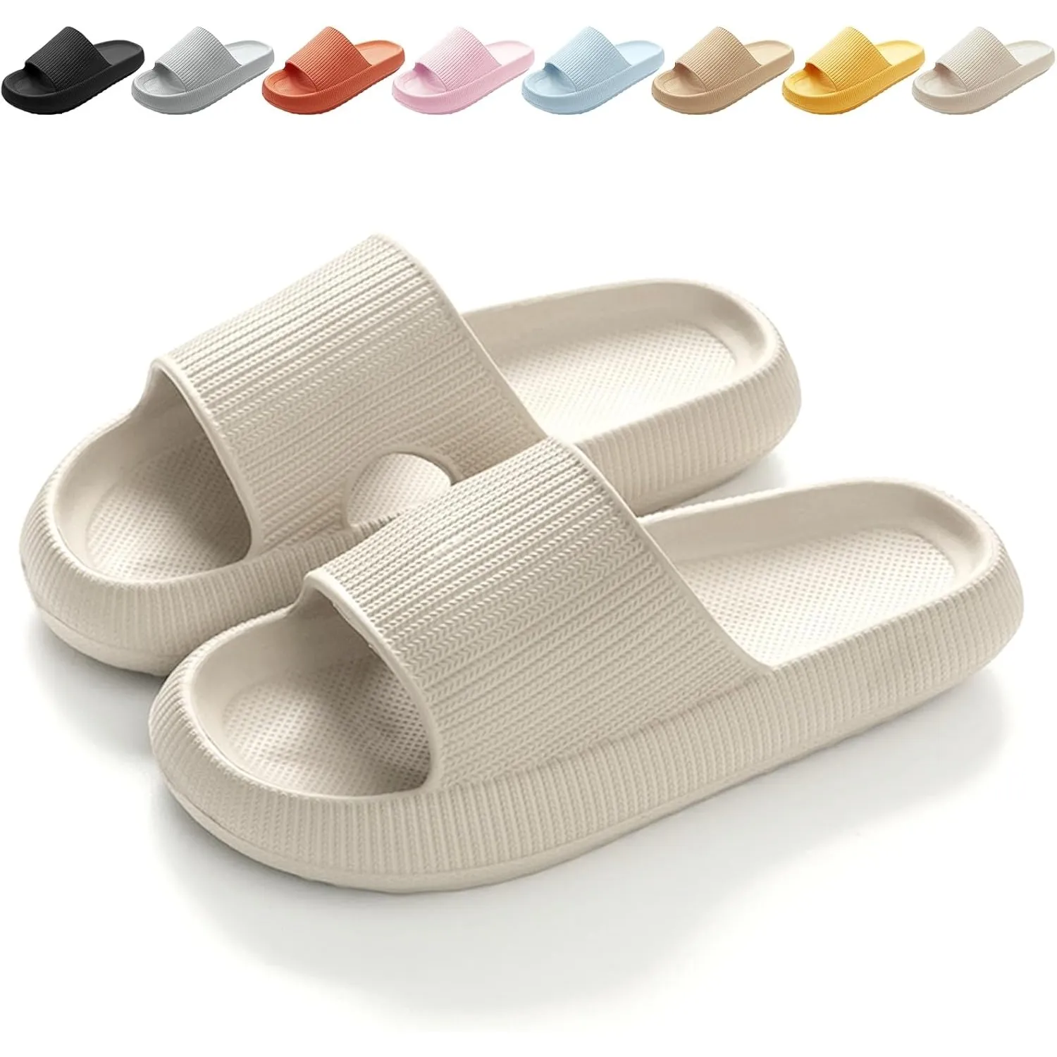 Calish Badeschuhe Herren Damen Cozislides Original Slippers Cloudyzz Schlappen Wolke rutschfeste Badelatschen Hausschuh…