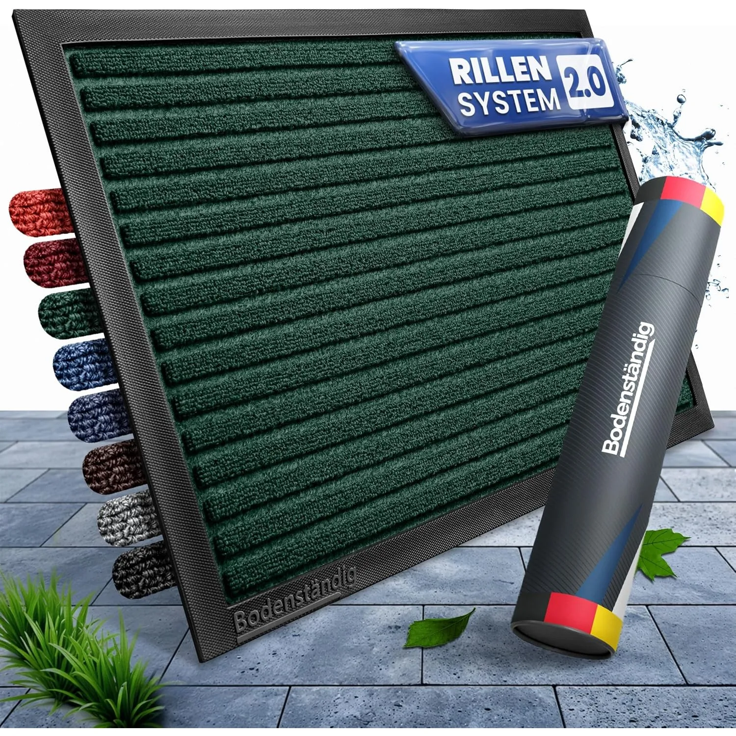 Bodenständig® Fußmatte außen - rutschfest & saugstark - Fußabtreter Grün