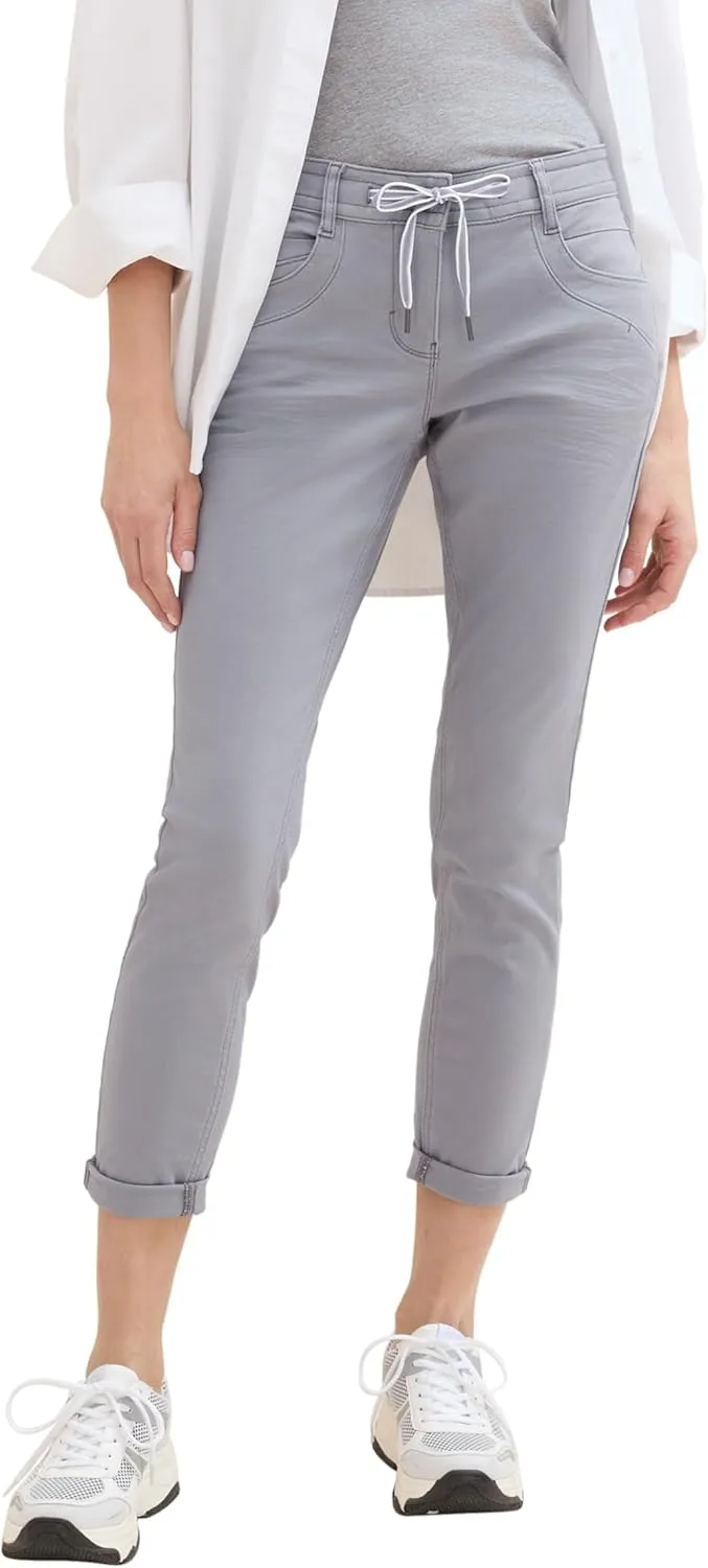 TOM TAILOR Damen Tapered Relaxed Hose mit Kordelzug