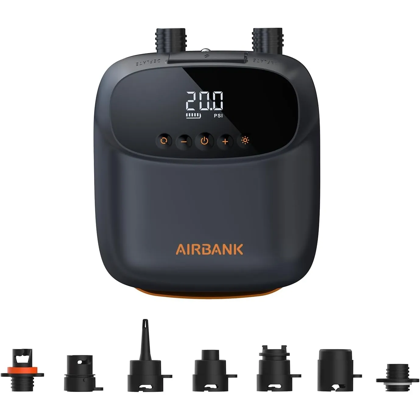 AIRBANK Elektrische Luftpumpe SUP Pumpe mit Akku Der Puffer Pro, Wiederaufladbare Dual Stage Auto Off Luftpumpe für Pad…