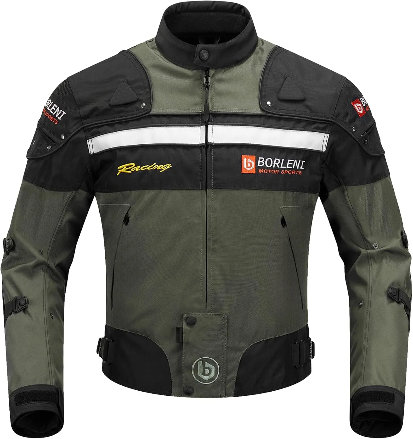 BORLENI Motorradjacke Herren Winter Motorrad Jacke Textiljacke Winddicht mit Herausnehmbarem Liner Protektoren Protekto…