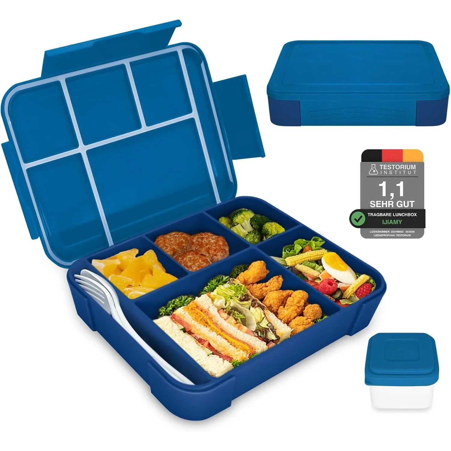 IJIAMY Brotdose Kinder mit Fächern, Bento Box Kinder, Auslaufsicher Lunchbox Kinder, Brotbox für Mädchen & Jungen, Snac…