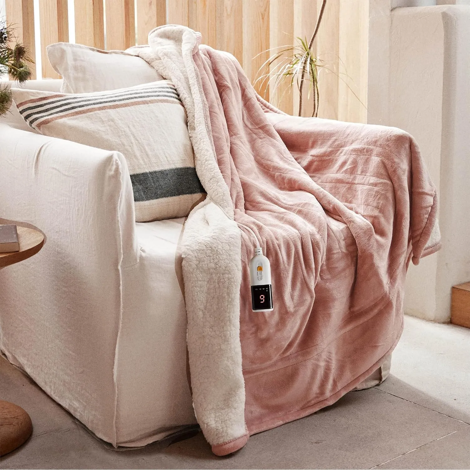 GOTCOZY Heizdecke Wärmedecke 130x180cm mit Abschaltautomatik Rosa
