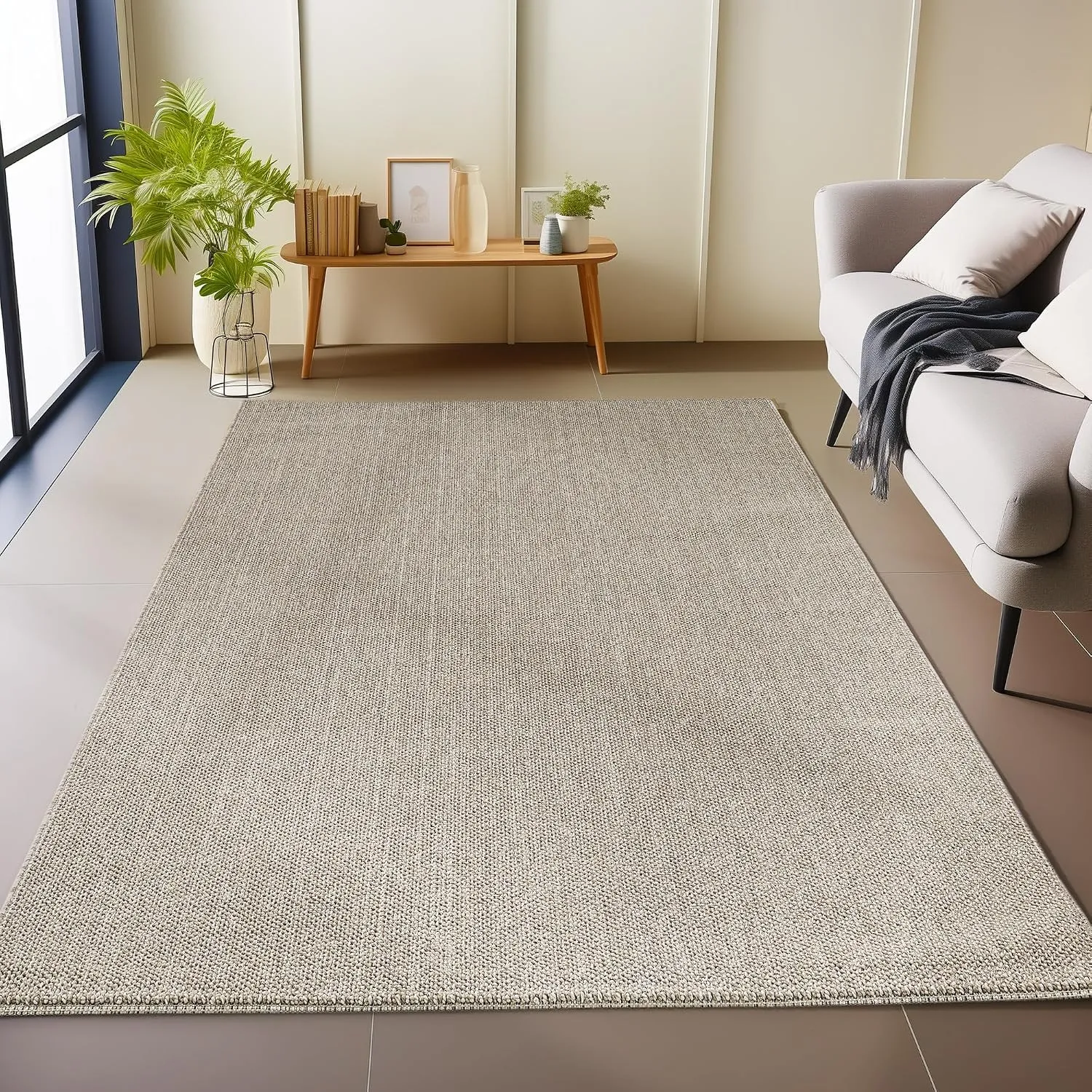Carpetsale24 Teppich 140x200 cm Braun, Weicher Schlingenflor Einfarbig, Pflegeleicht & Modern, Teppich für Wohnzimmer, …