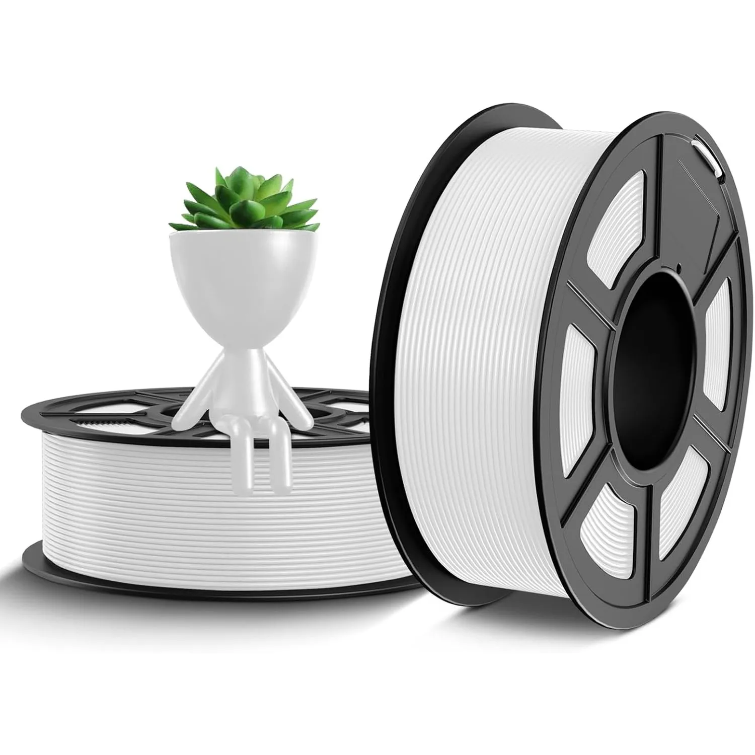 TECBEARS PETG Filament 1.75 mm Weiß 2 kg, Stärker Zähigkeit PETG 3D Drucker Filament, 2 Spulen, 1kg pro Spule, Maßgenau…