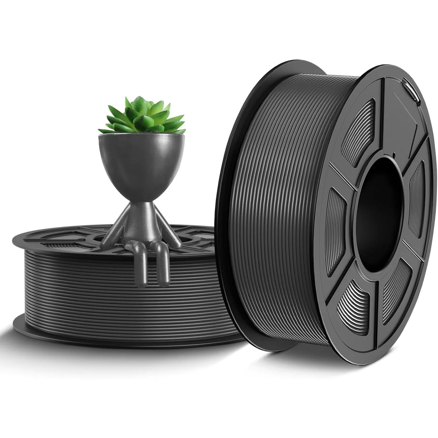 TECBEARS PETG Filament 1.75 mm Grau 2 kg, Stärker Zähigkeit PETG 3D Drucker Filament, 2 Spulen, 1kg pro Spule, Maßgenau…