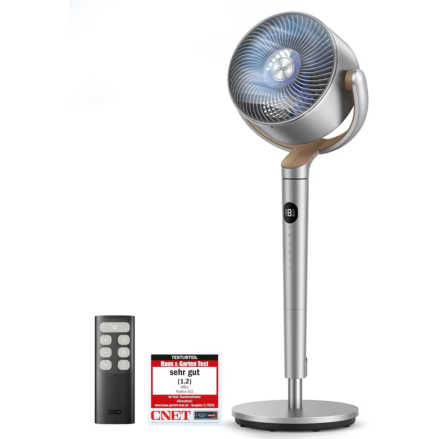 DREO 23dB leiser Standventilator, 120°+120° Omni-direktionale oszillierende Ventilator, 26M Windentfernung, 1615m³/h Lu…
