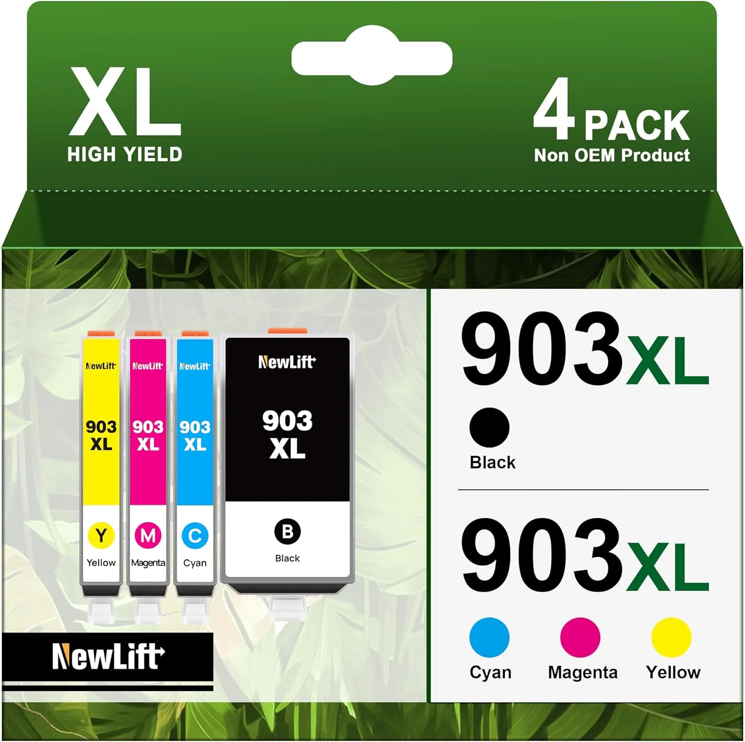 NewLift 903XL Multipack Druckerpatronen Kompatibel für HP 903XL HP 903 für HP Officejet Pro 6970 6960 für Officejet 6950 6960 All-in-One-Drucker (Schwarz Cyan Magenta Gelb, 4er-Pack)