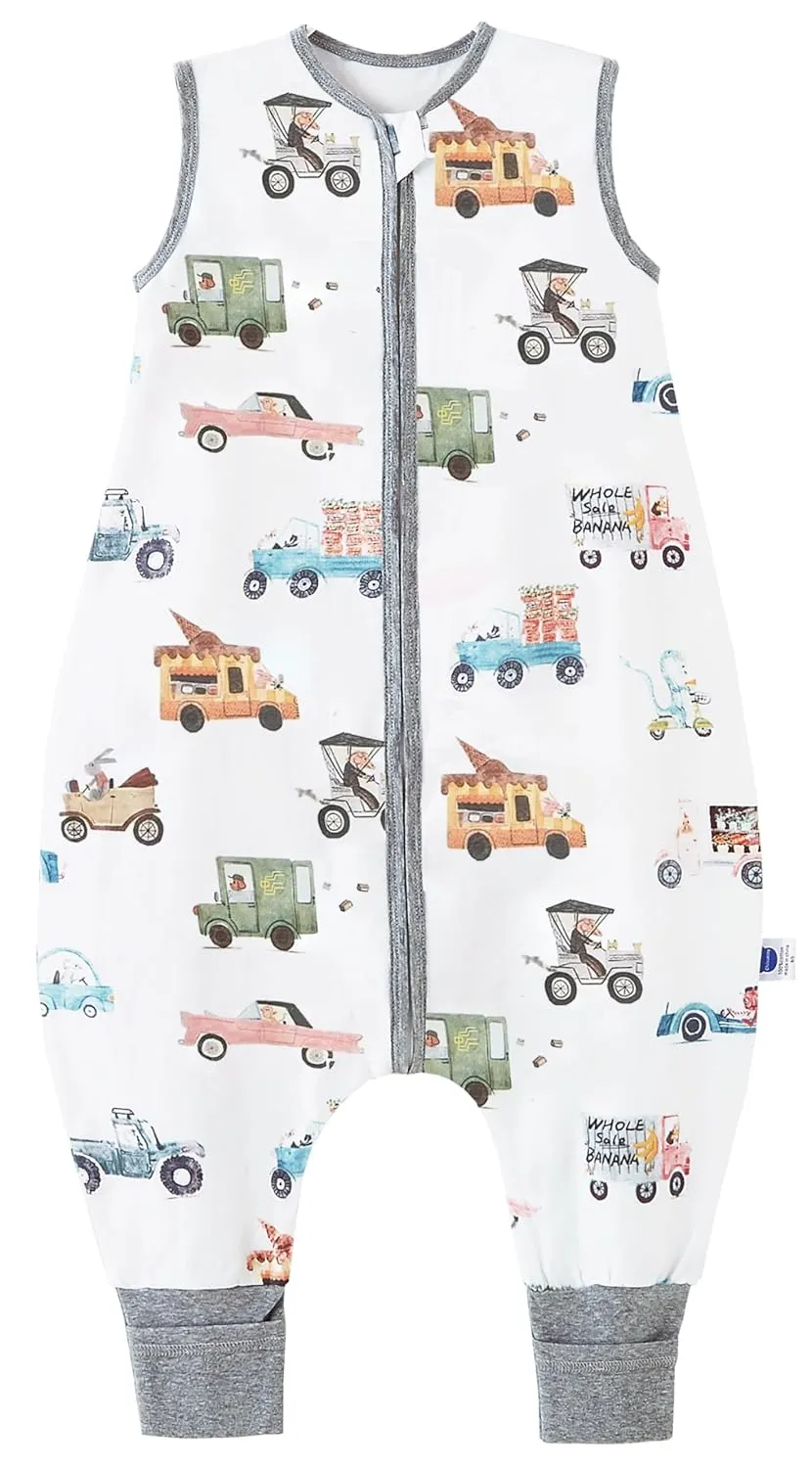 Chilsuessy Baby Summer Sleeping Bag with Feet, 0.5 Tog, Small Children's Sleeping Bag with Legs, Unpadded, 100% Cotton …