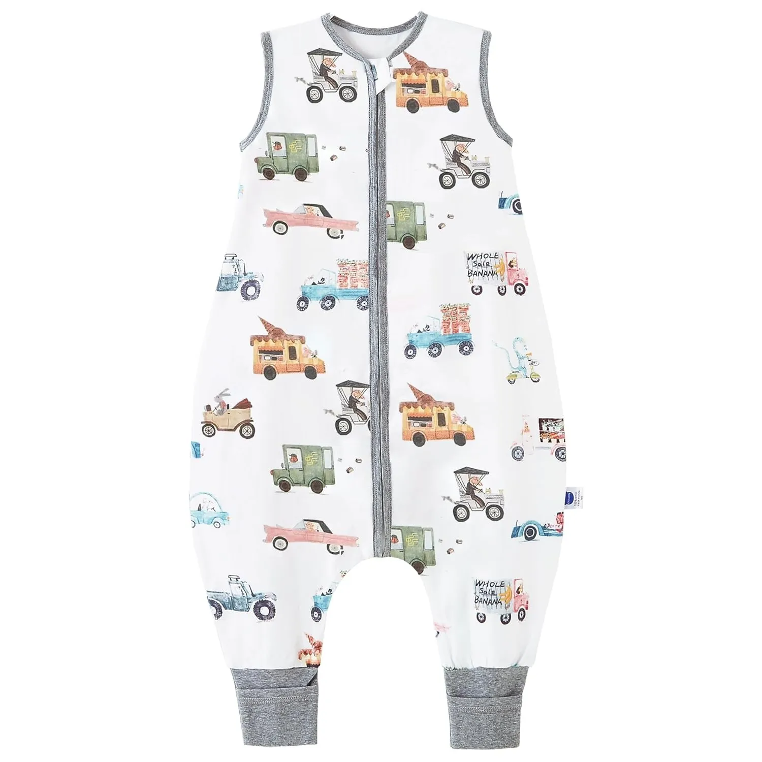 Chilsuessy Baby Sommerschlafsack mit Füßen 0.5 Tog Kleine Kinder Schlafsack mit Beinen Unwattiert 100% Baumwolle Schlaf…