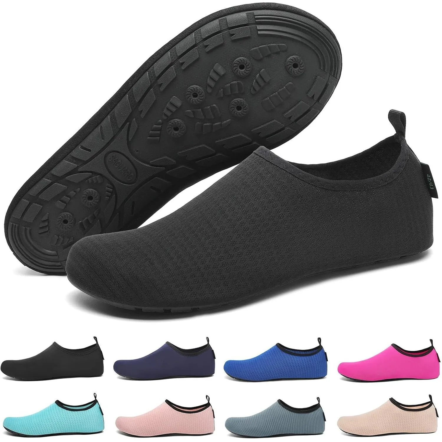SAGUARO 7 Drainagelöcher Schnell Trocknend rutschfest Badeschuhe für Herren Damen Gr.36-47