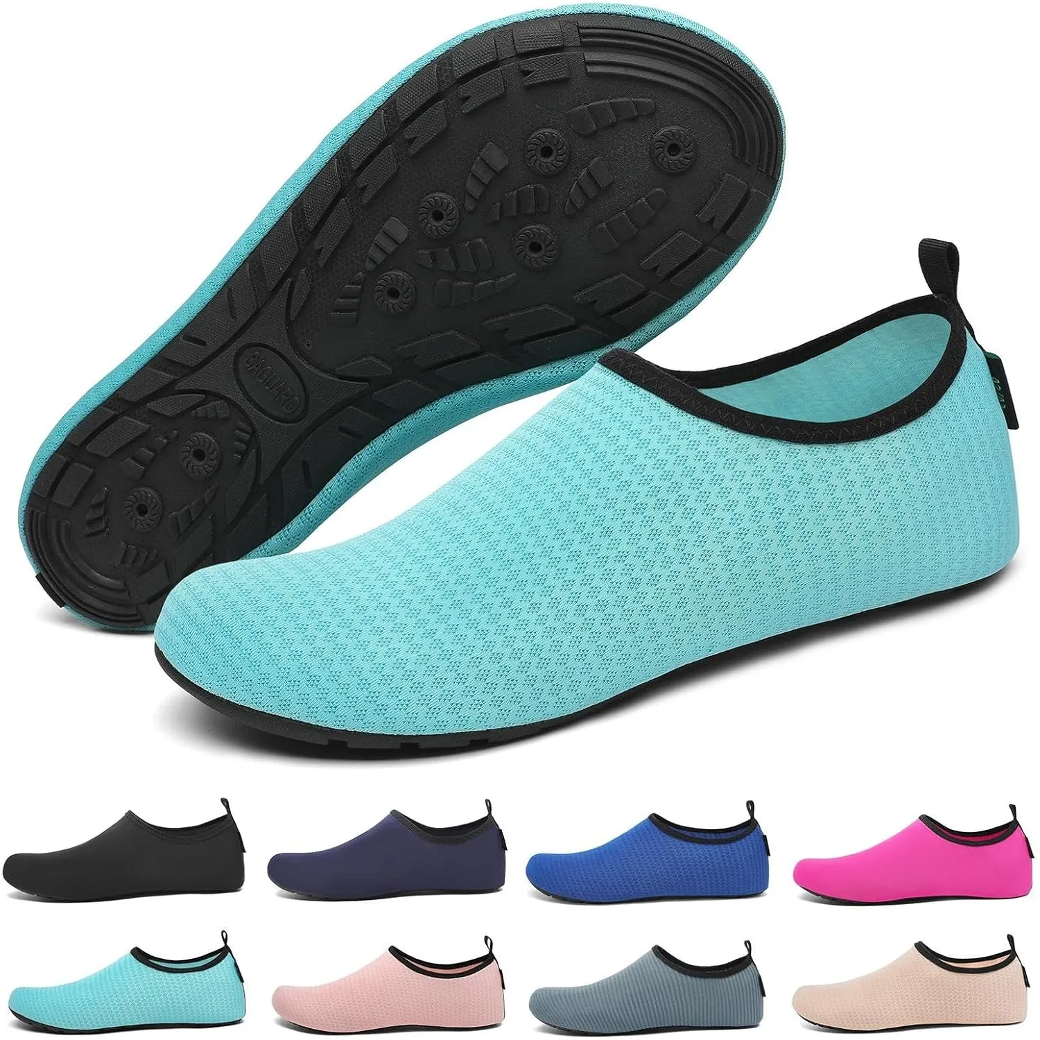 SAGUARO 7 Drainagelöcher Schnell Trocknend rutschfest Badeschuhe für Herren Damen Gr.36-47