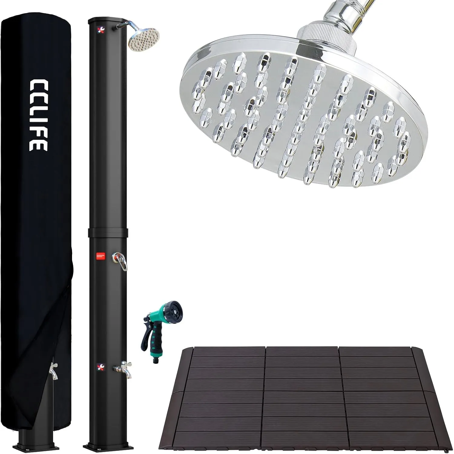 CCLIFE Solardusche 35L mit Kunststoffboden und Handbrause Solar Gartendusche Pooldusche Regendusche Außendusche Garten …