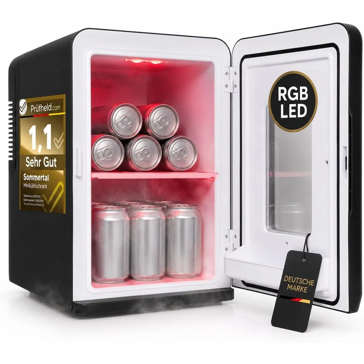 Sommertal KS 15 LED Mini Kühlschrank 15L | kühlen & wärmen, 230V & 12V