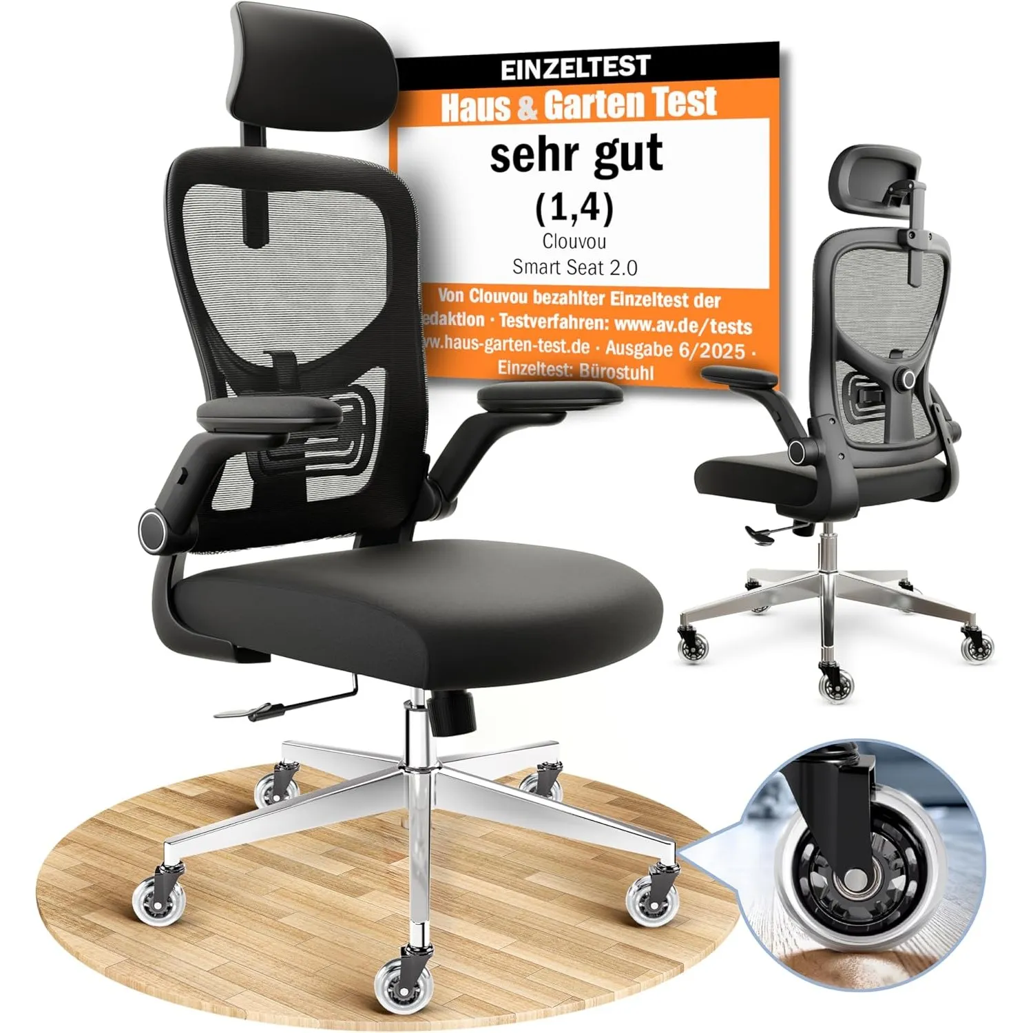 CLOUVOU SmartSeat Bürostuhl Ergonomisch [TESTSIEGER]