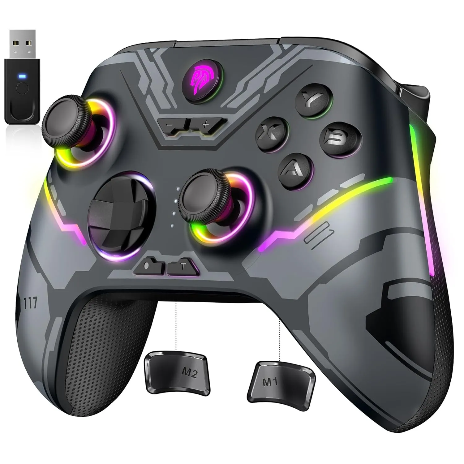 EasySMX X15 Kabelloser Controller für PC & Switch, Hall-Effekt Joystick und Trigger ohne Drift, Wireless Gaming Gamepad…