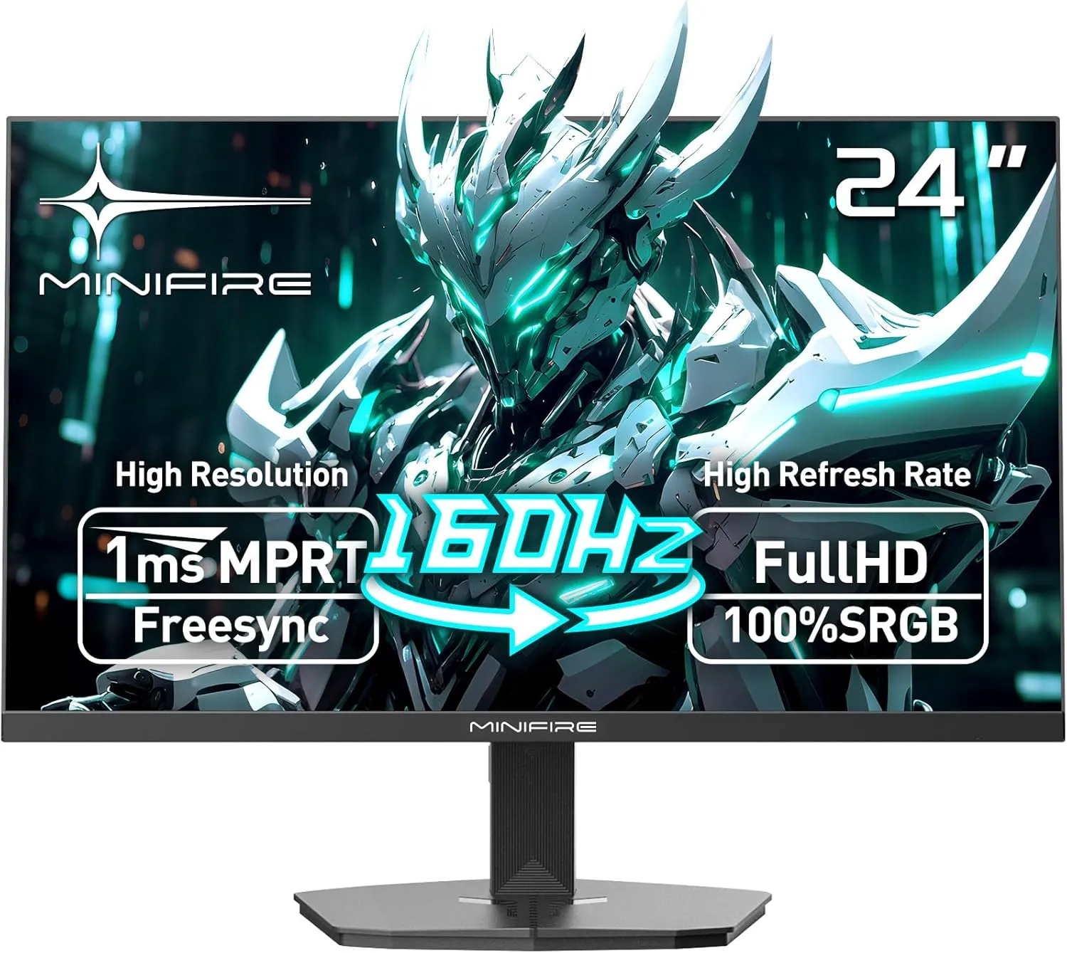 Minifire 24 Zoll 160Hz Gaming Monitor - 1ms (MPRT) mit FHD 1080p PC Monitor Gaming,Support AdaptiveSync, HDR 10, Low Bl…
