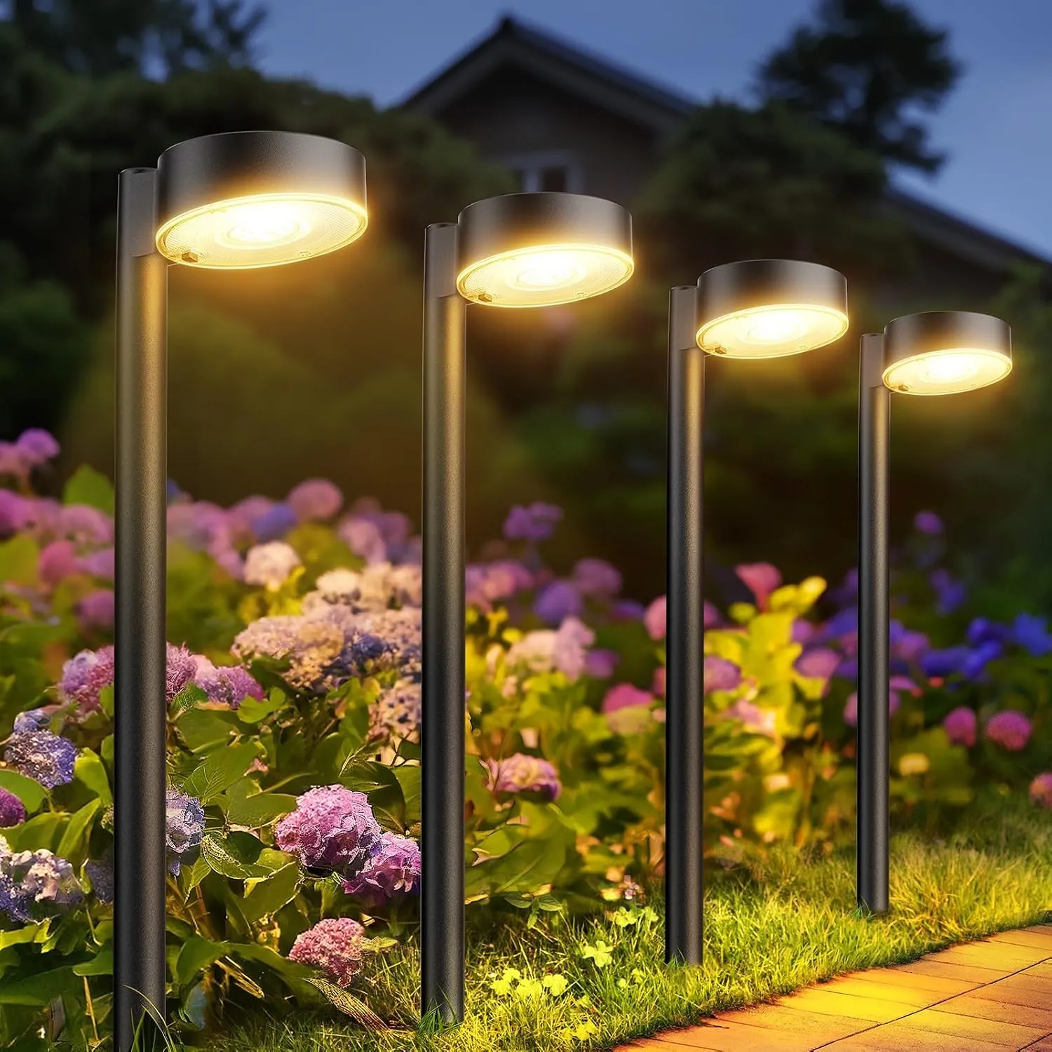 BUCASA Solarlampen für Außen Garten, 8 Stück Moderne Solarleuchten für Außen mit Super Helle 12 LED Lichts, Wasserdicht…