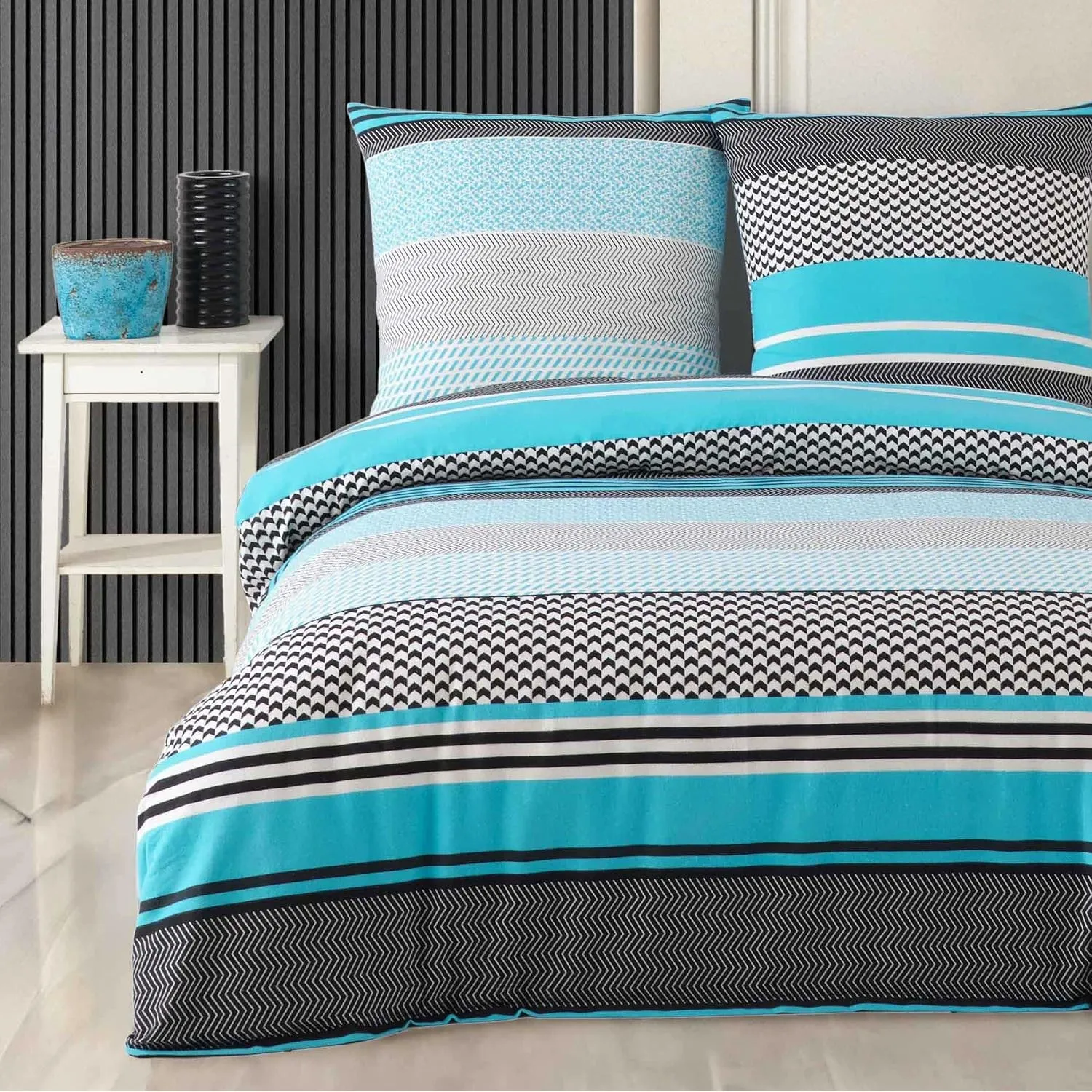 Buymax® Biber Bettwäsche 135x200 cm Flauschige Winterbettwäsche 2 Teilig 100% Baumwolle mit Reißverschluss Flanell Bett…