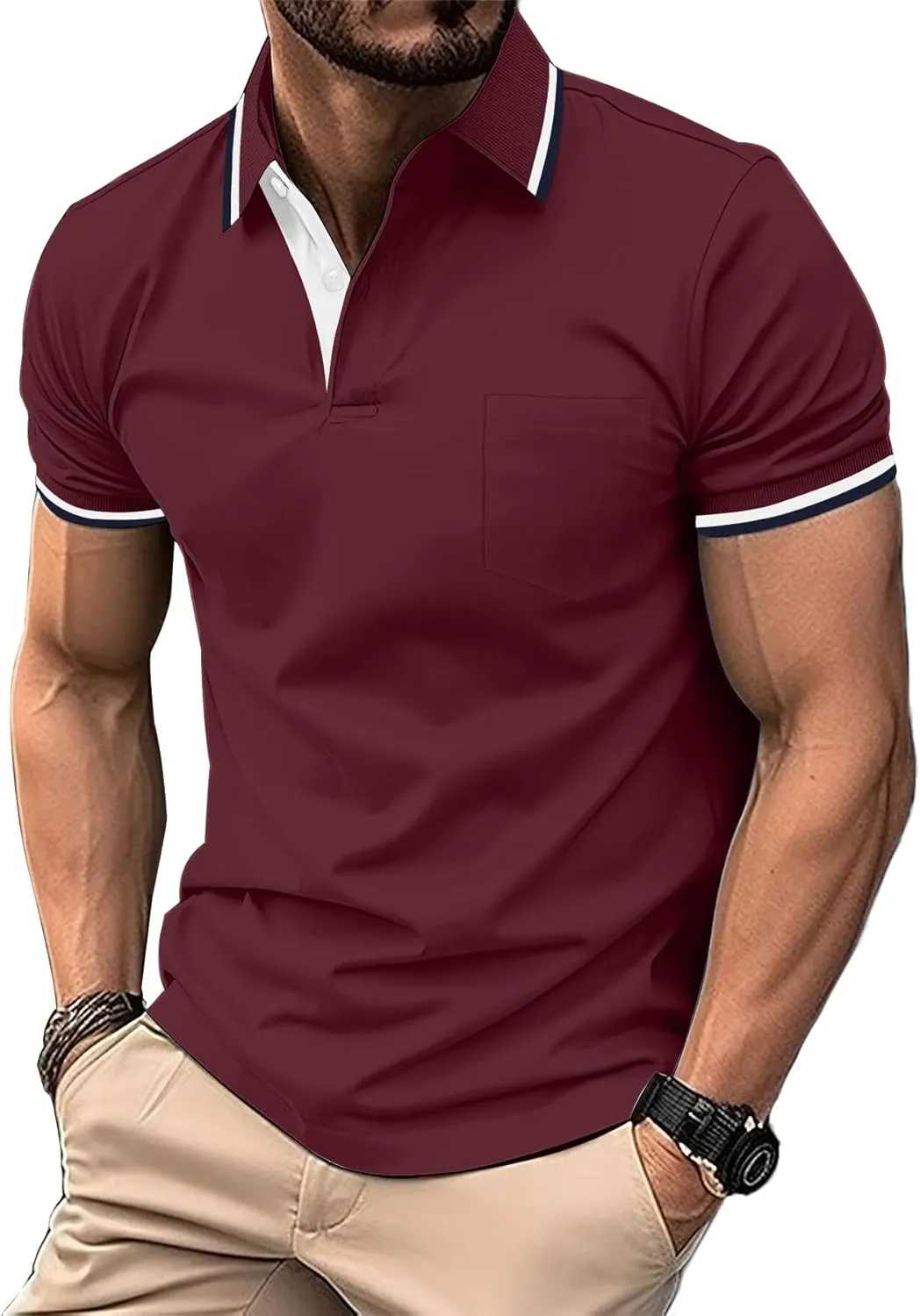 zitysport Polo Shirt Men's Short Sleeve Shirt Breathable Golf Polo Shirt Men Summer Shirts Sport Basic Slim Fit T-Shirt…