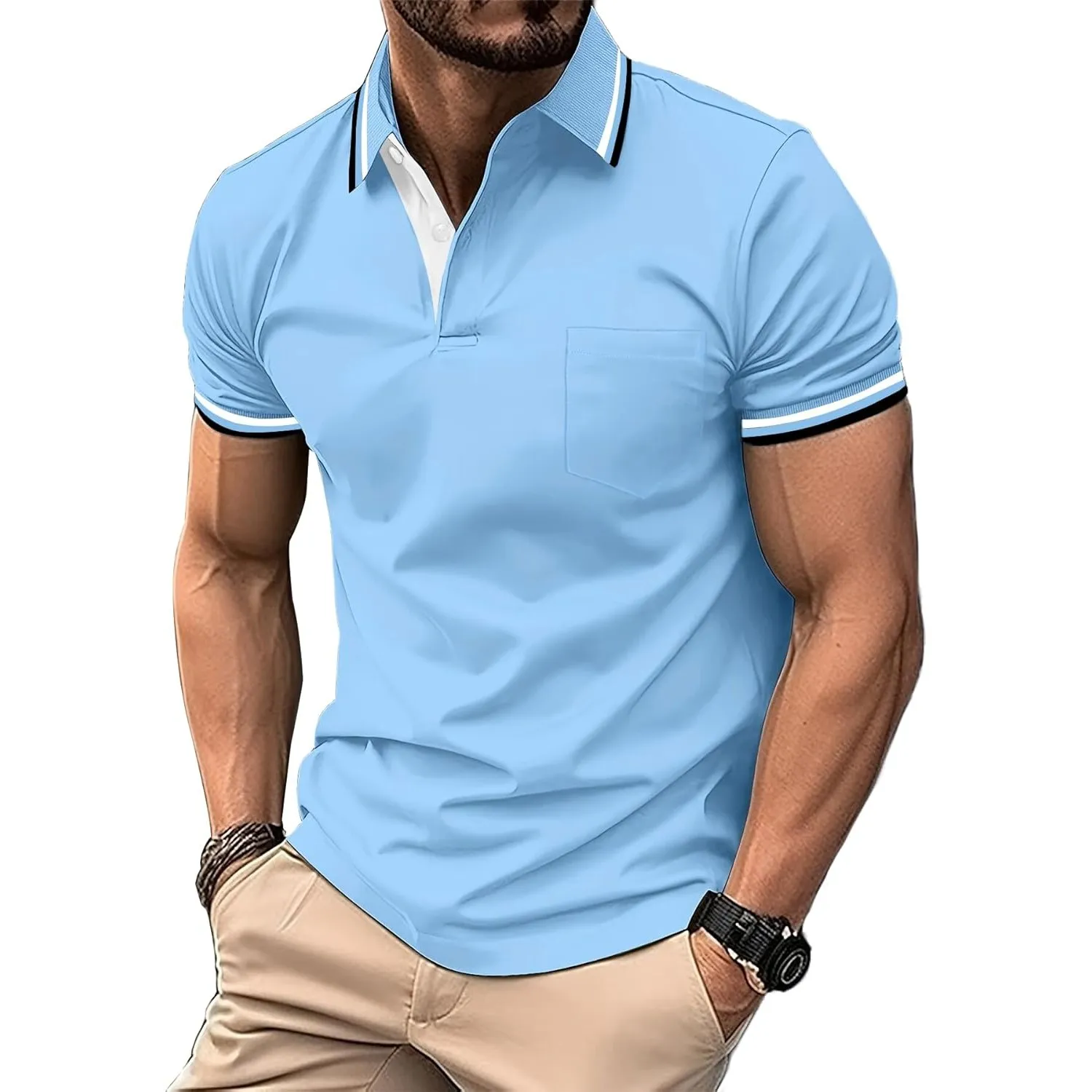 zitysport Poloshirt Herren Kurzarm Shirt Atmungsaktives Golf Polo Shirt Männer Sommer Shirts Sport Basic Slim Fit Tshir…