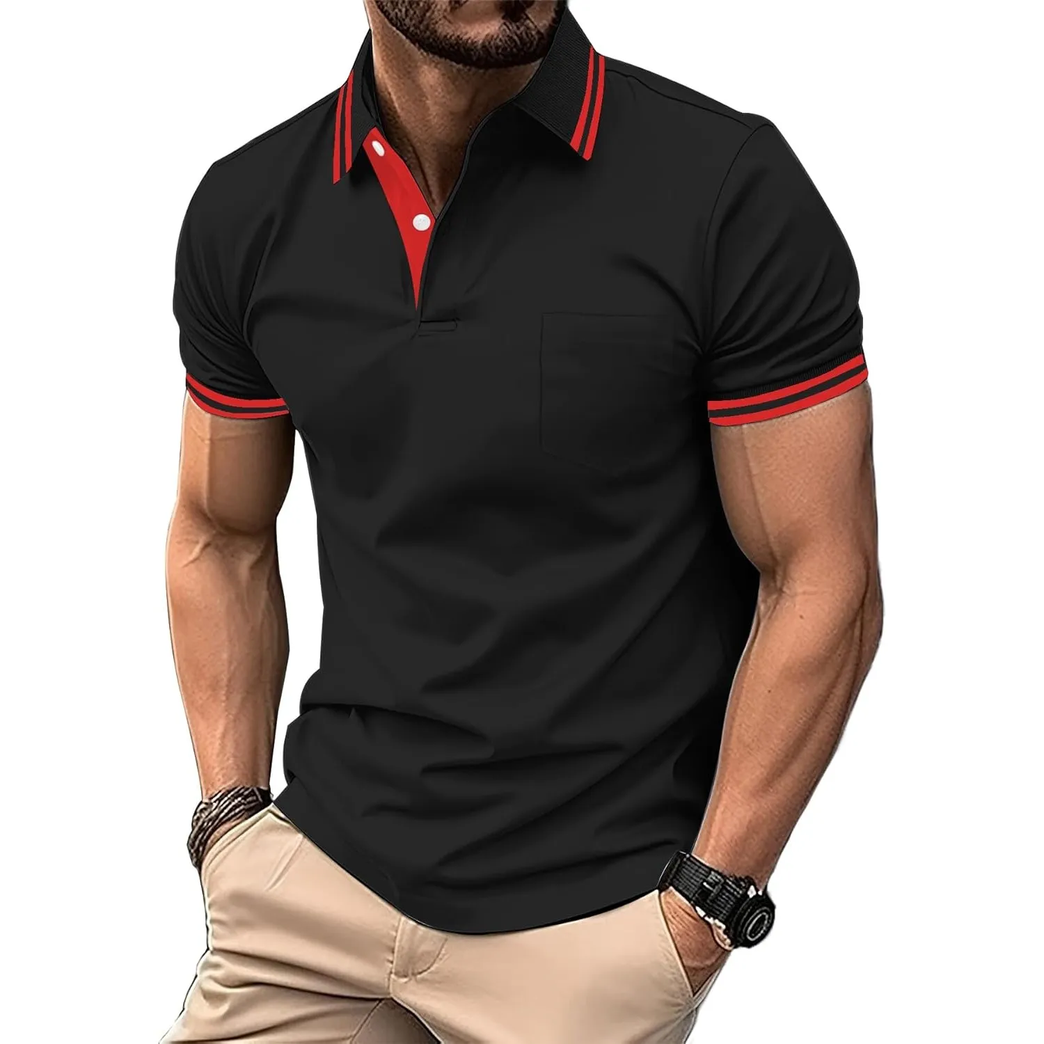 zitysport Poloshirt Herren Kurzarm Shirt Atmungsaktives Golf Polo Shirt Männer Sommer Shirts Sport Basic Slim Fit Tshir…
