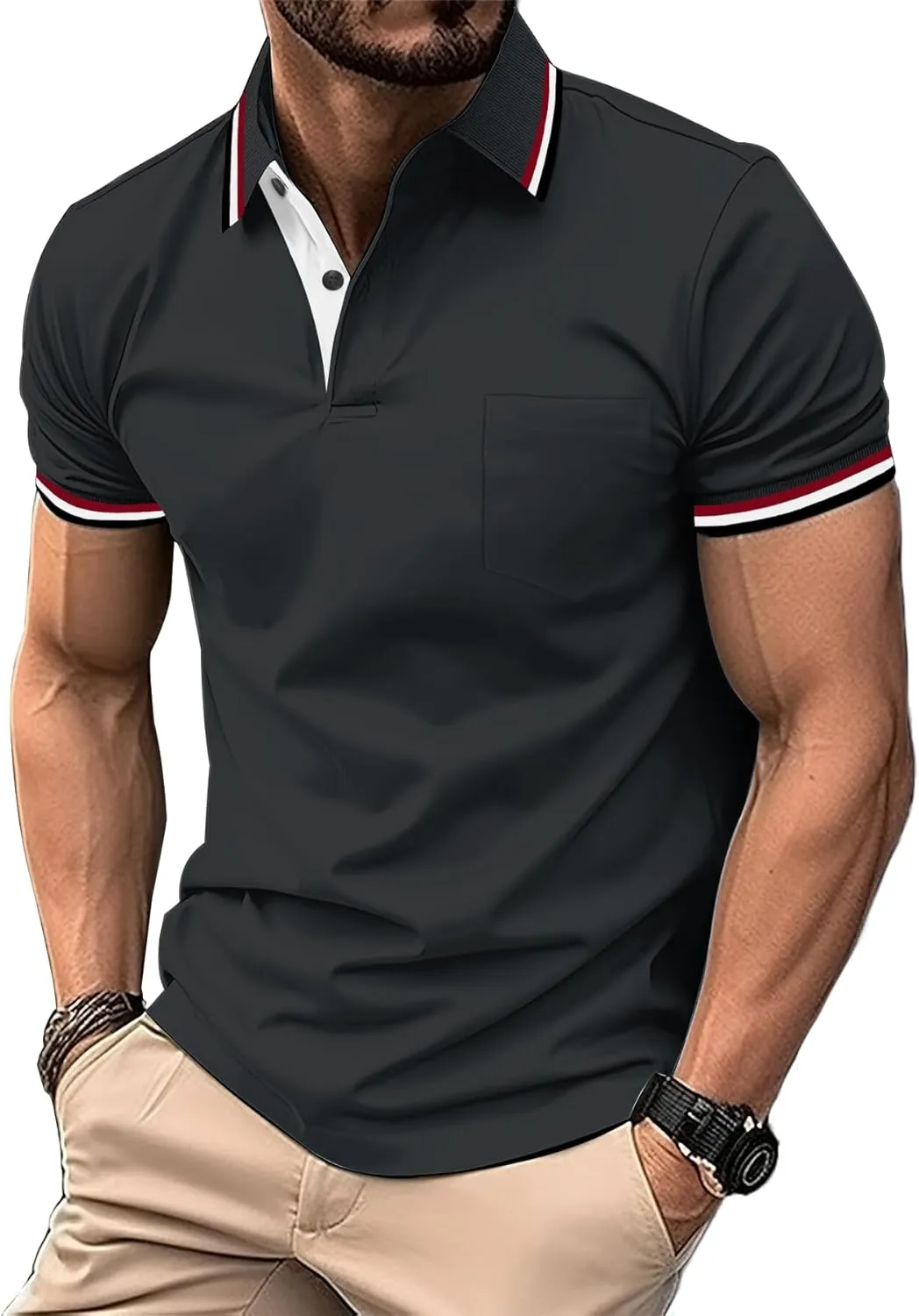 zitysport Polo Shirt Men's Short Sleeve Shirt Breathable Golf Polo Shirt Men Summer Shirts Sport Basic Slim Fit T-Shirt…