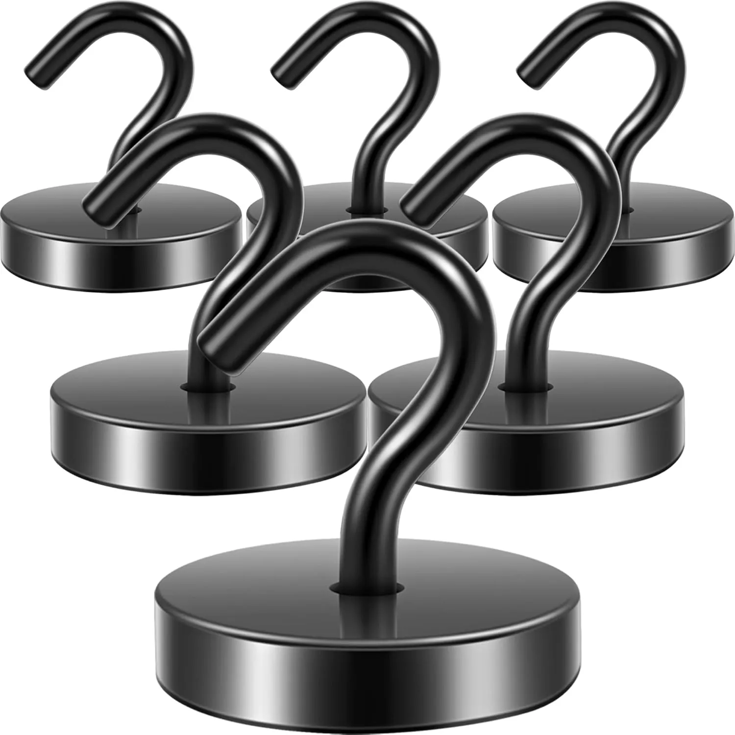 Neosmuk Magnetic Hooks, 47 kg, Extra Strong for Locker Organisation, Neodymium Magnets, Very Strong for Workshop Equipm…