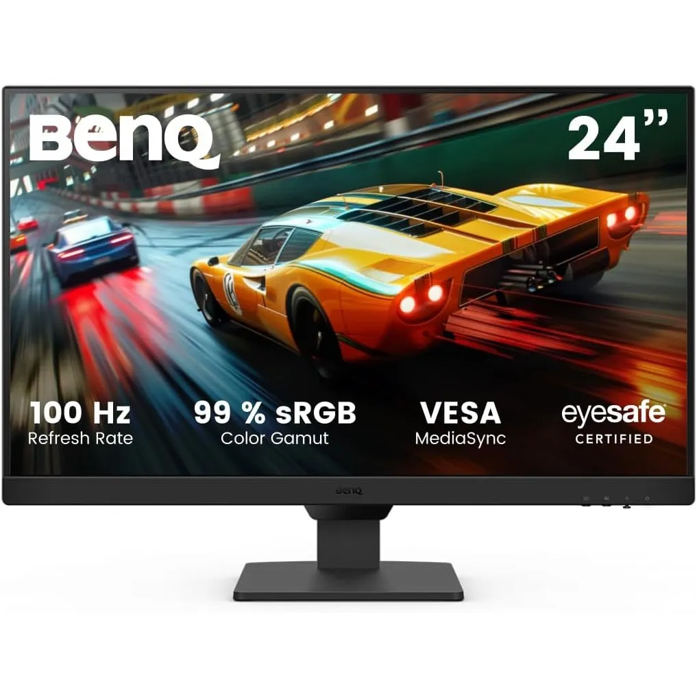 BenQ GW2490E 24 Zoll Eye-Care Gaming Monitor, 100Hz, 1920x1080p, IPS, integrierte Lautsprecher, Wandhalterung, Thin Bez…