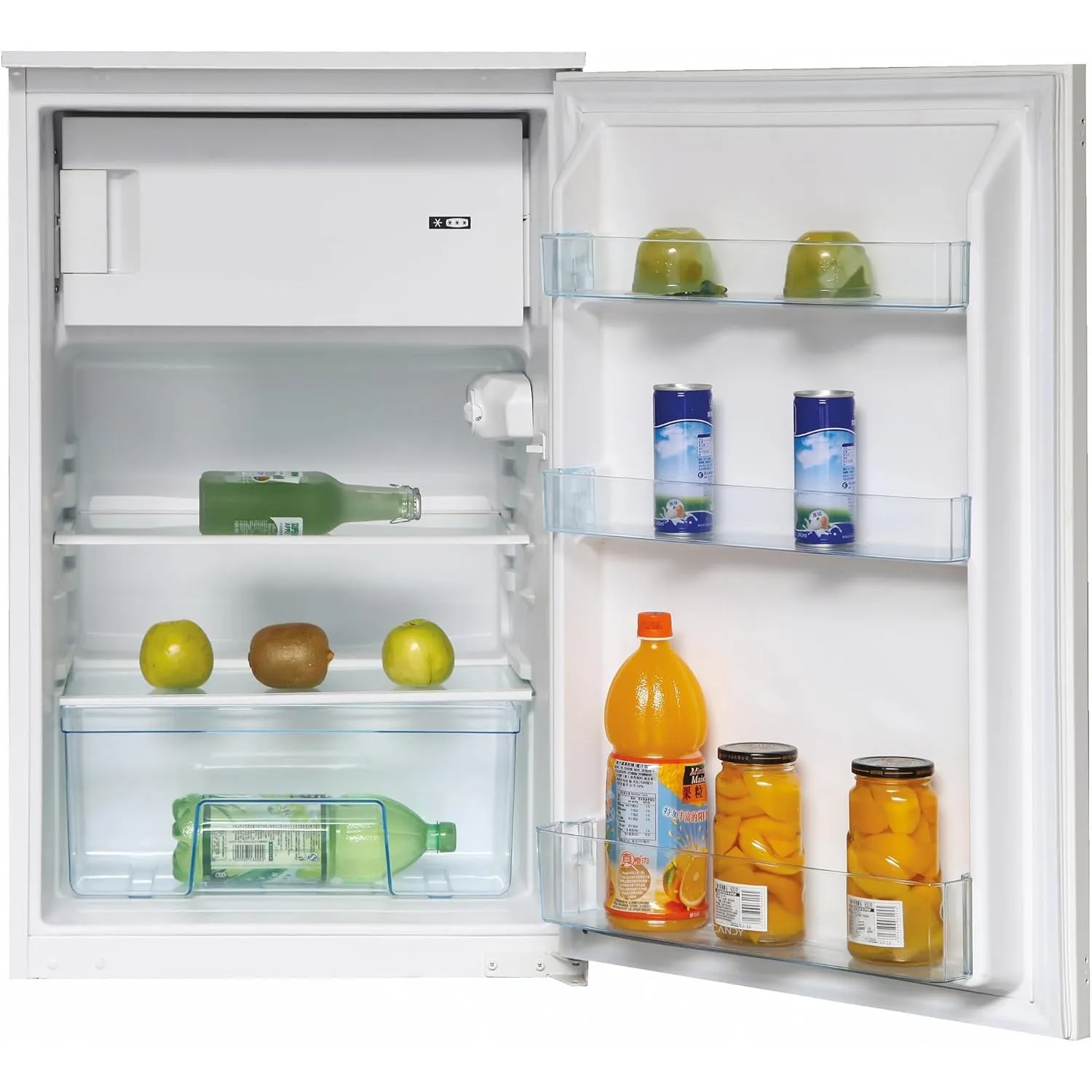 Candy Einbau-Kühlschrank CM4S59EW | Schlepptürtechnik, Eintürig, Nische 88 cm, 163 Liter, Kühlteil 100 Liter, Gefrierte…