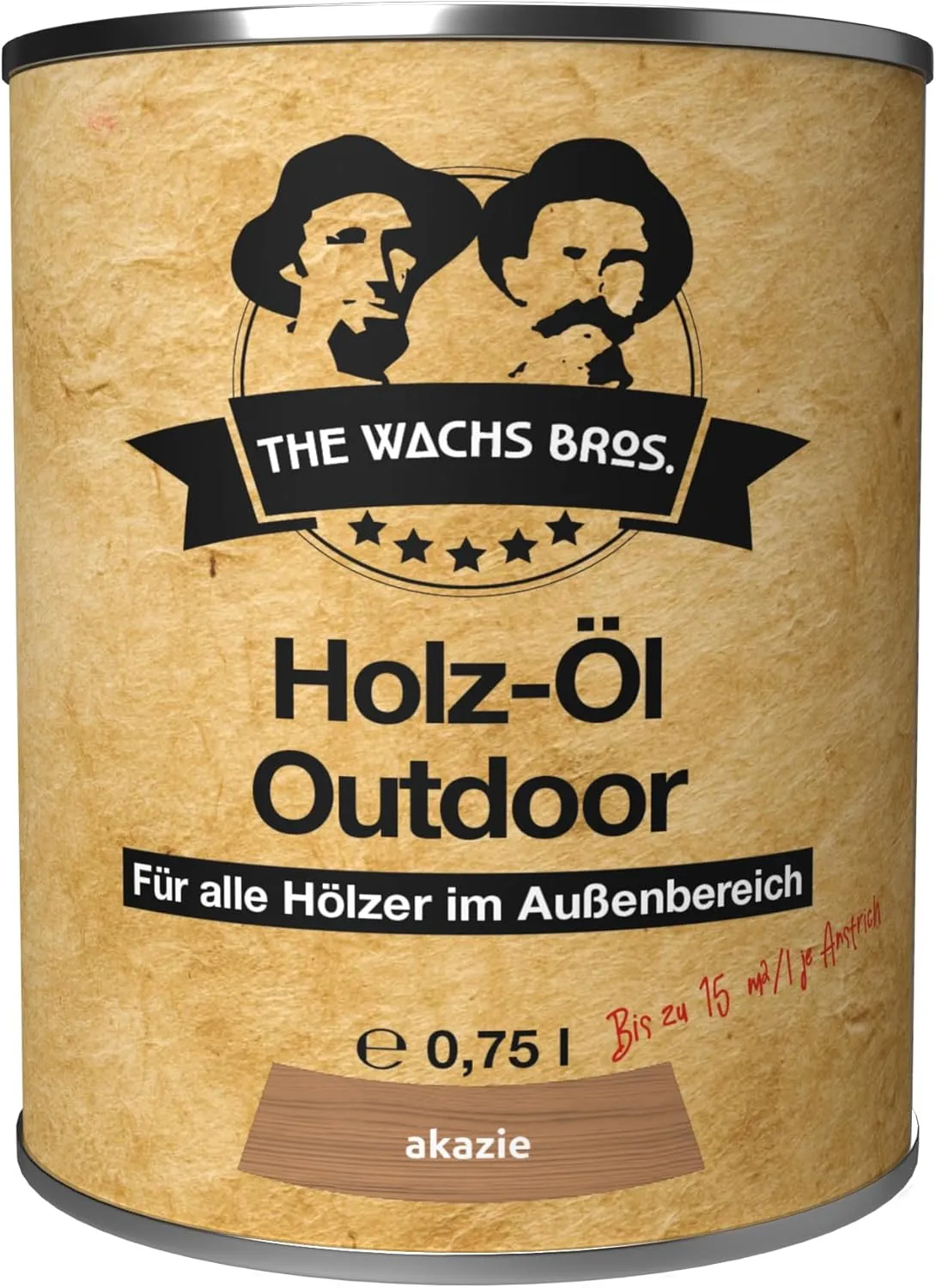 Akazie Holzöl - 0,75 L - Premium Holzschutz für Außen - Nachhaltiges Pflegeöl mit UV-Schutz - Wasserabweisend und Langlebig - THE WACHS BROS.