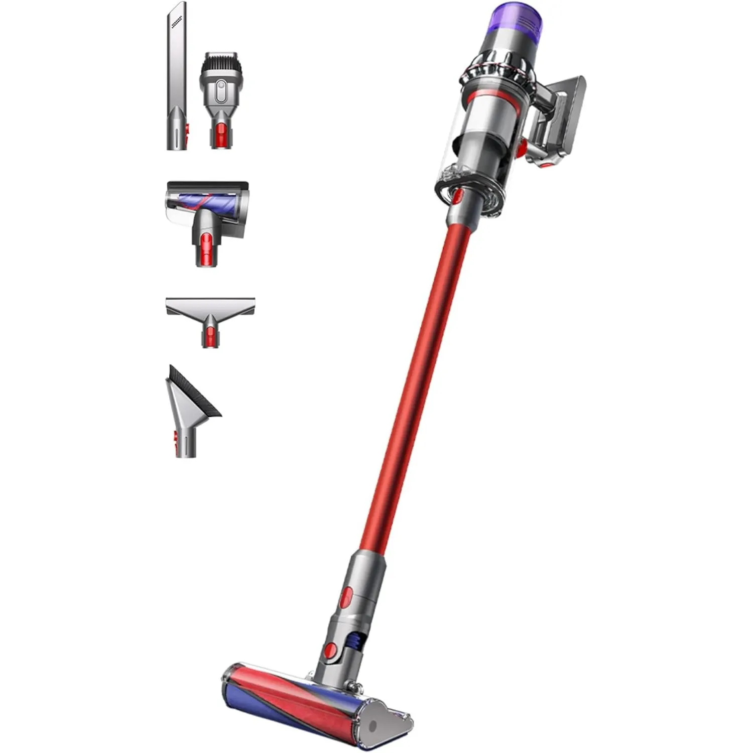 Dyson V11™ Fluffy kabelloser Staubsauger (Nickel/Rot) V11™ Fluffy kabelloser Staubsauger, 185 Airwatt, 60 Minuten Laufz…