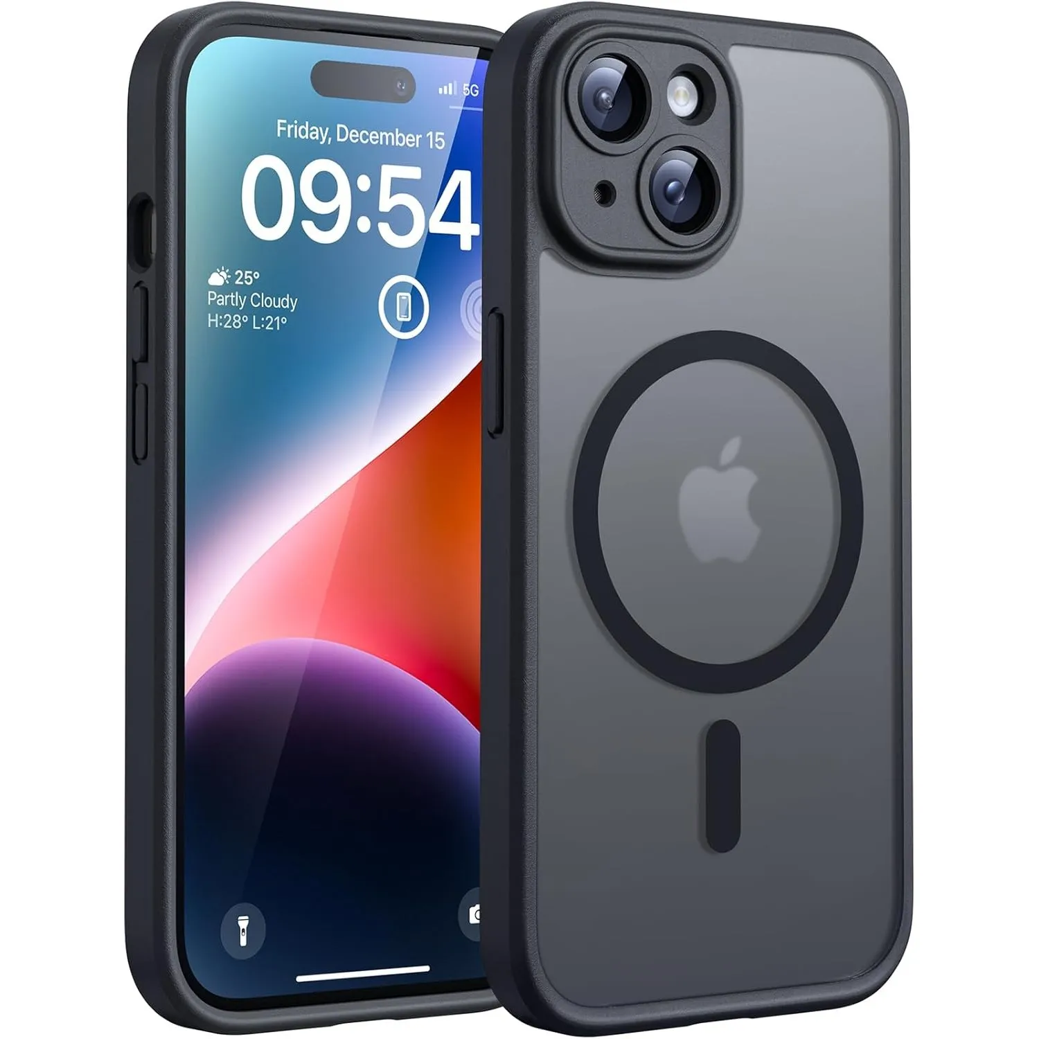 TOCOL für iPhone 14 Hülle, Kompatibel mit MagSafe, Schwarz