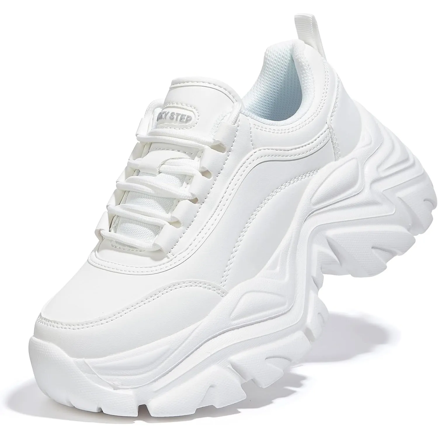 LUCKY STEP Chunky Turnschuhe für Damen, modische Plateau-Lässige Schuhe, Bequeme Keilabsatz Sneaker