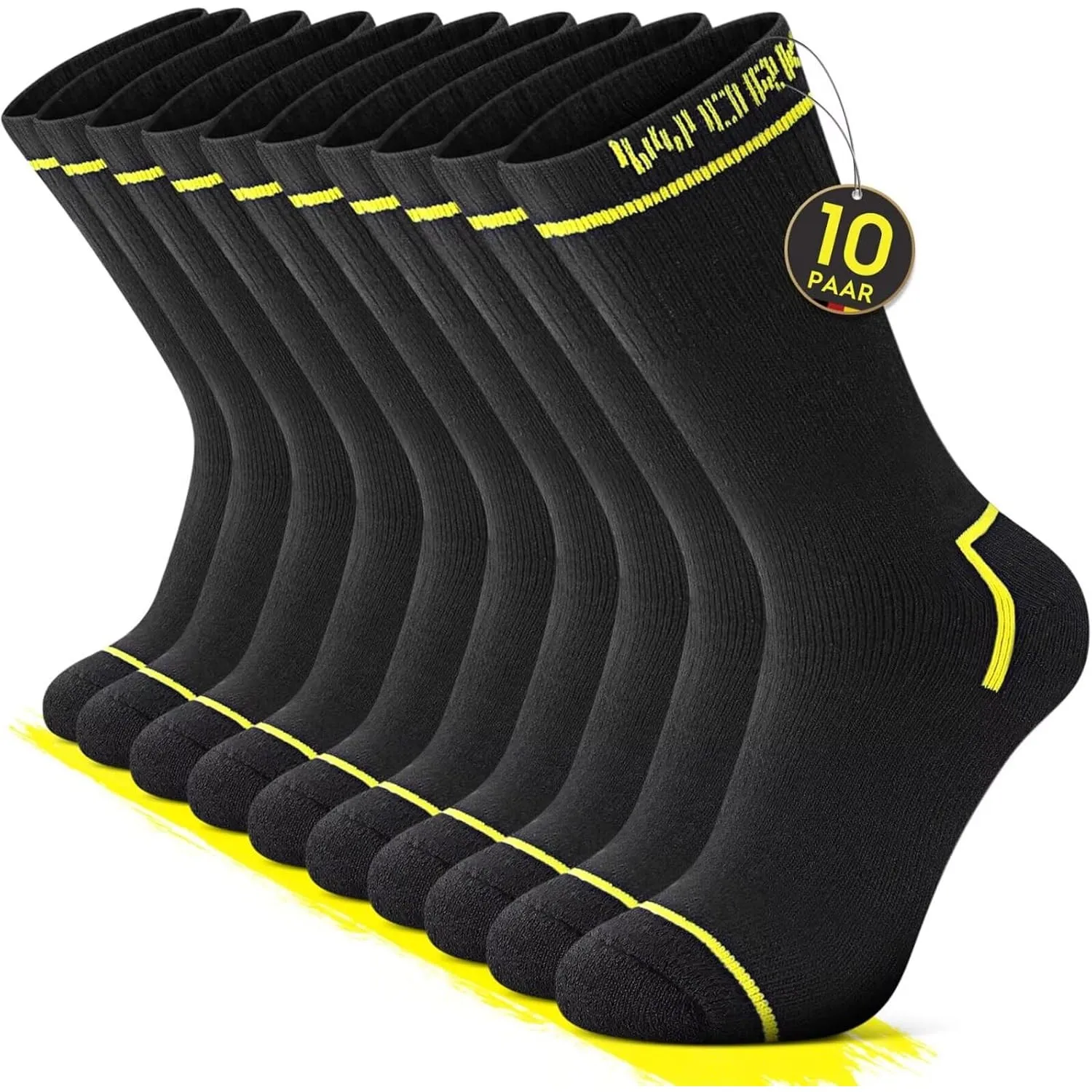 FALARY 10 Paar Arbeitssocken Herren Socken Funktionssocken Lange Work Socks