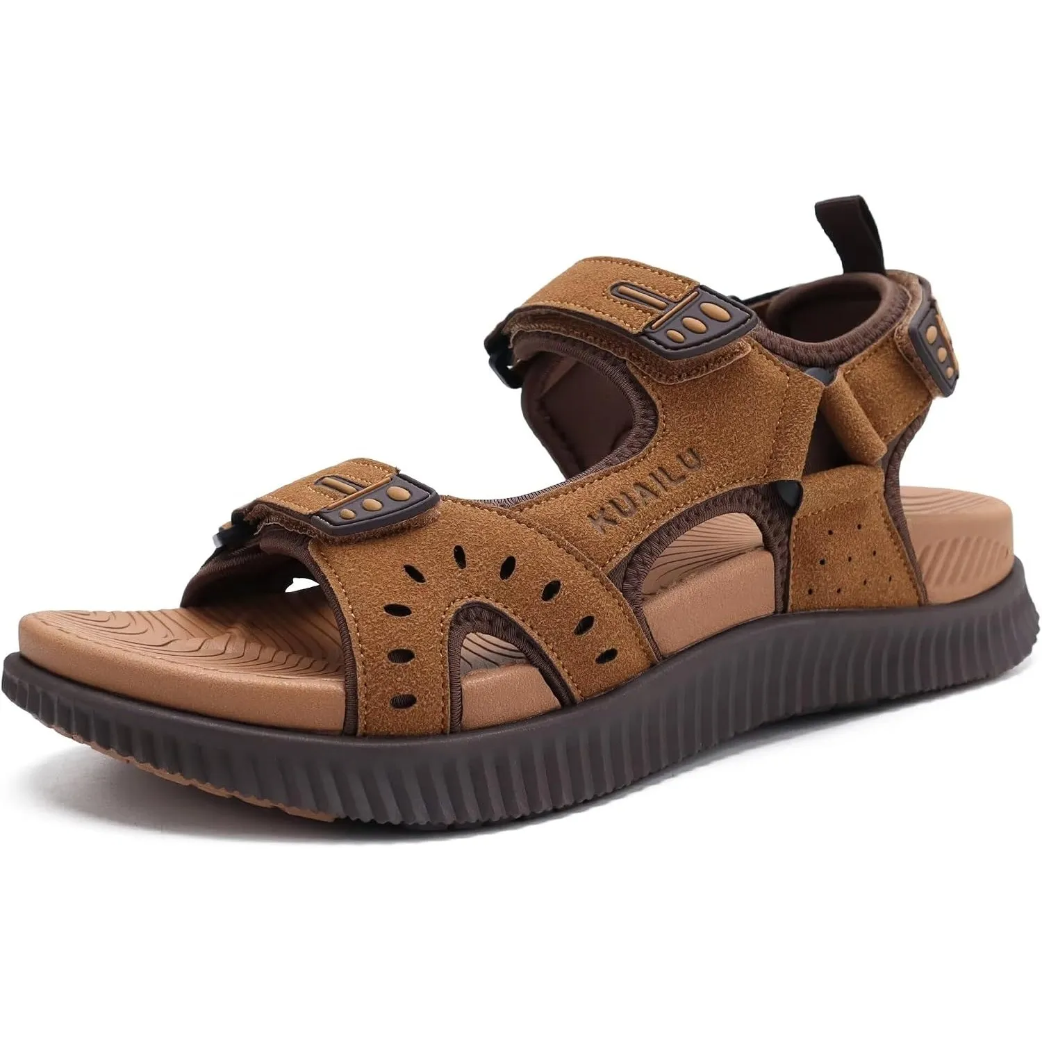 KuaiLu Herren Wandersandalen Bequeme Orthopädische Recovery Trekkingsandalen Outdoor Sommer Casual Strand Dickes Kissen…