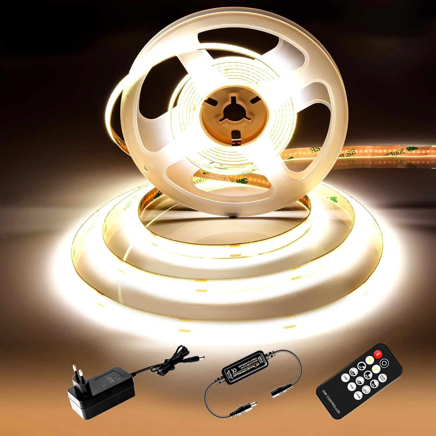 COB LED Streifen 5m Naturweiß 4000K, 24V, 8mm Breite, CRI 92