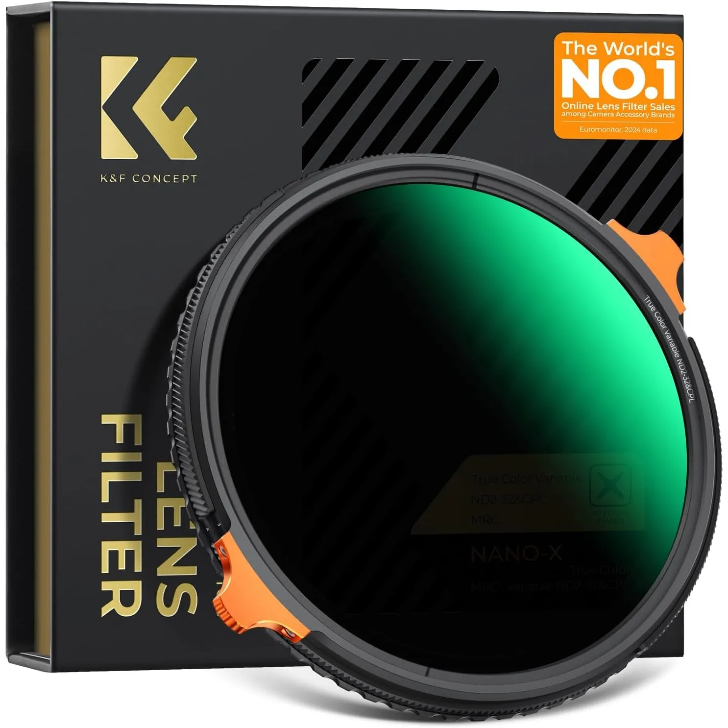 K&F CONCEPT Nano-X True Color ND Filter 67mm Polfilter&ND2-ND32（1-5 Blendenstufen） 2-in-1 multifunktionaler CPL&Graufil…