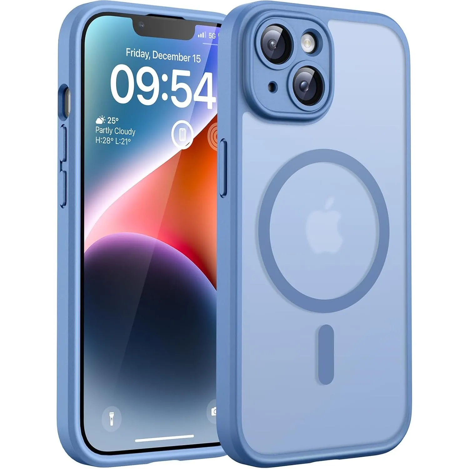 TOCOL für iPhone 14 Hülle, Kompatibel mit MagSafe, Hellblau