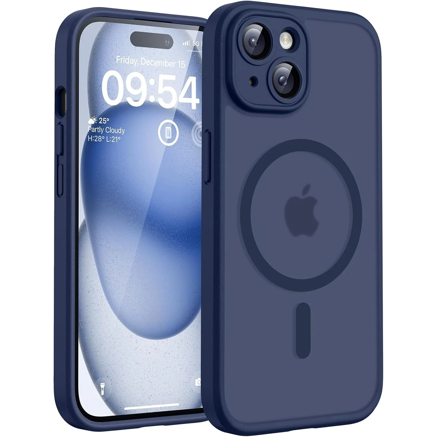 TOCOL für iPhone 15 Hülle, Kompatibel mit MagSafe, Tiefblau