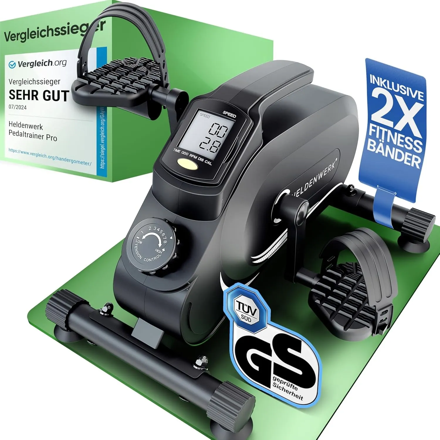 HELDENWERK® Pedaltrainer PRO Set TÜV/GS geprüft sehr leise & gelenkschonend