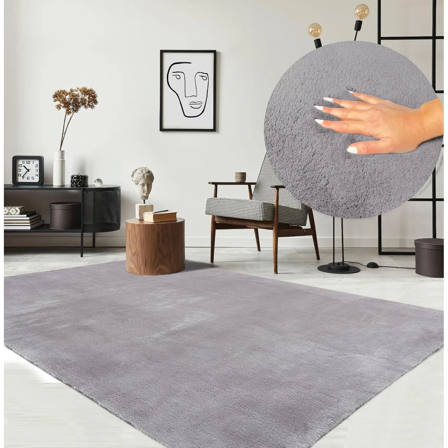 the carpet Relax Moderner Flauschiger Kurzflor Teppich, Anti-Rutsch Unterseite, Waschbar bis 30 Grad, Super Soft, Fello…