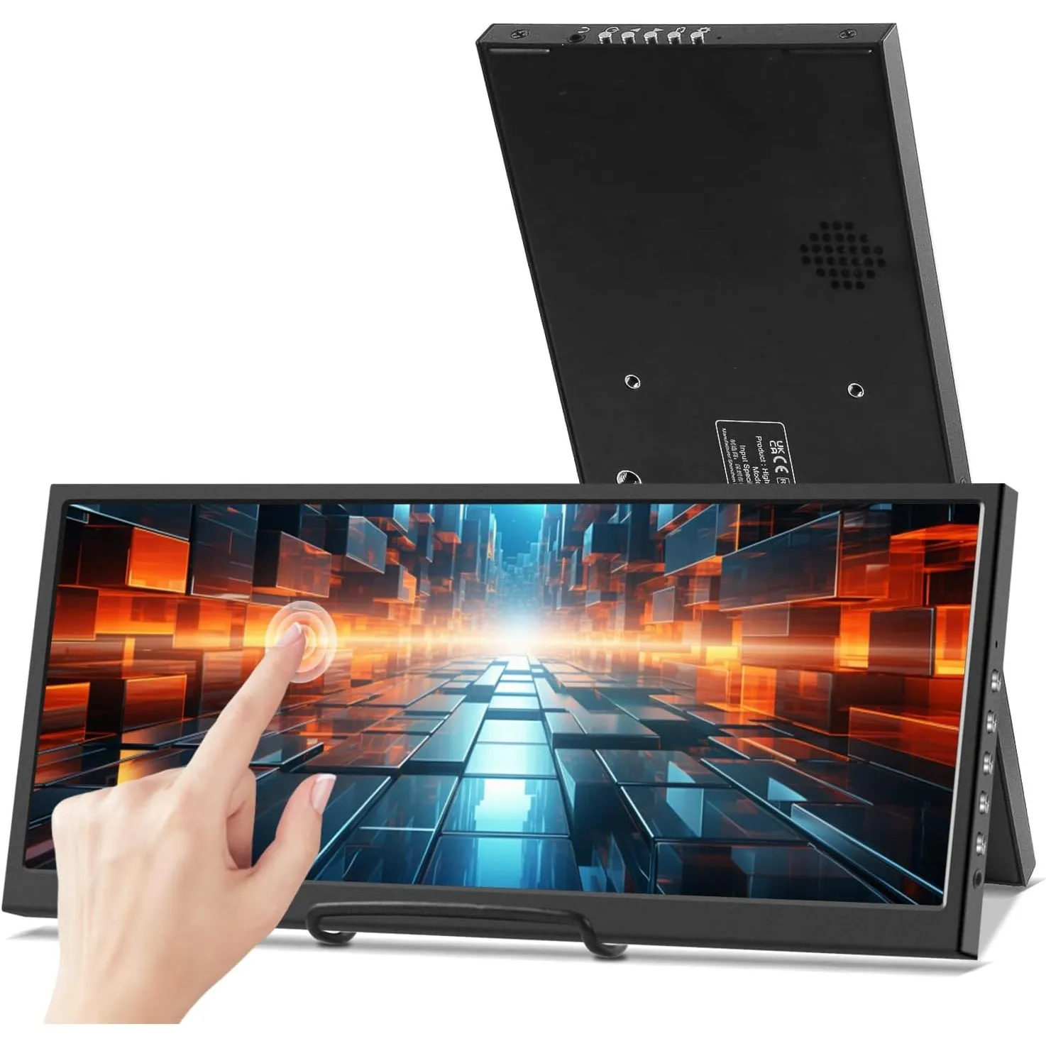 Prechen 12,3 Zoll Tragbarer Touchscreen Sekundäres Monitor, HDMI, USBC | 1920 * 720 IPS Stretched Bar LCD Portable Trav…